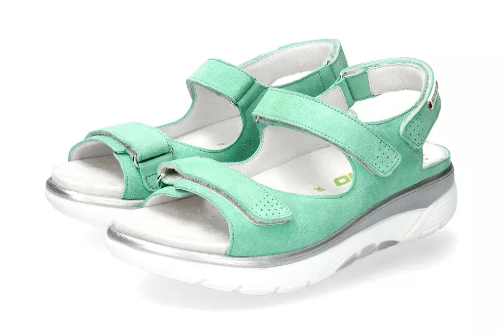 'Norine' Damen-Rollschuh-Sandale mit breiter Passform (H) – Grün