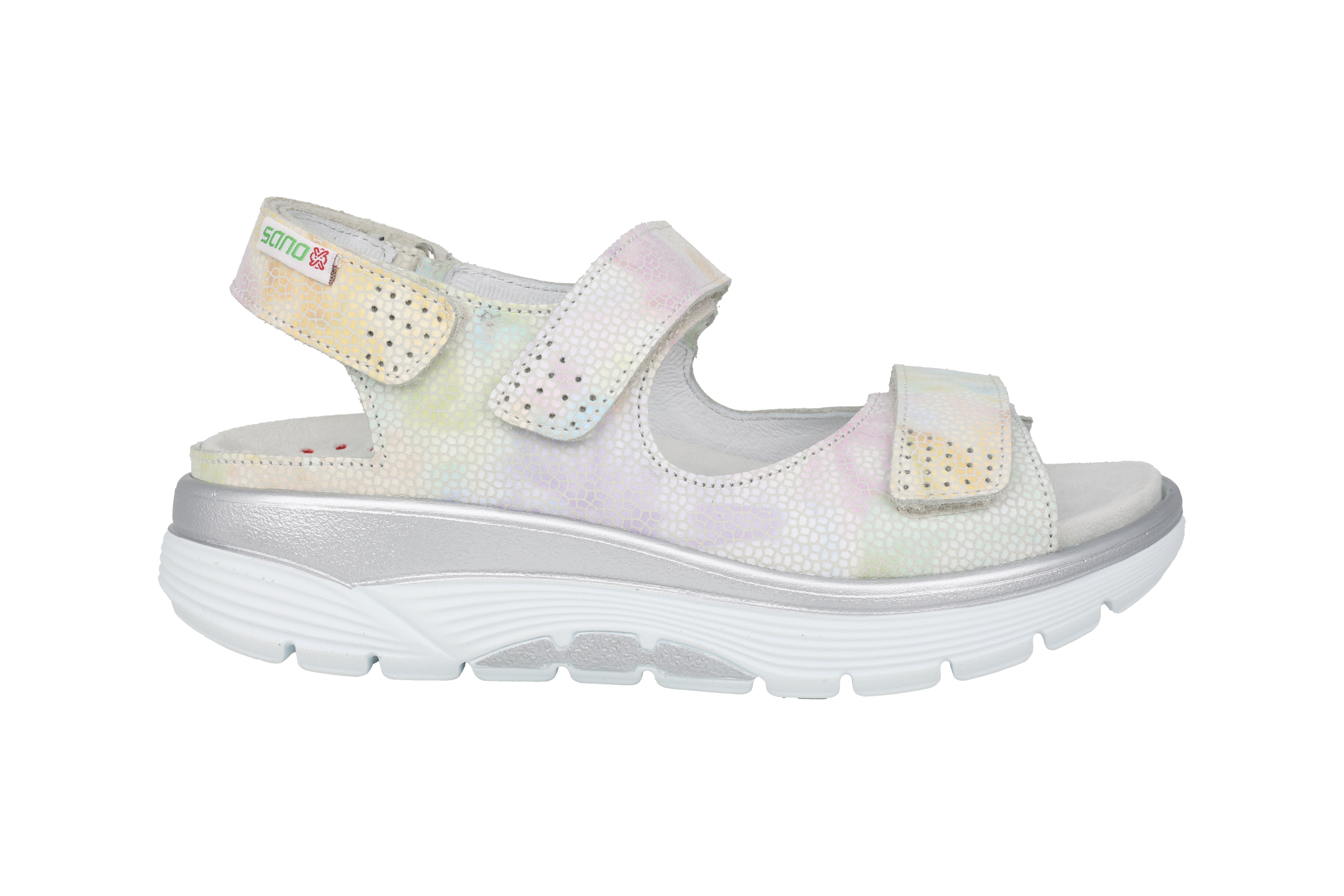 'Norine' women's wide fit (H) rolling sandal - multicolour