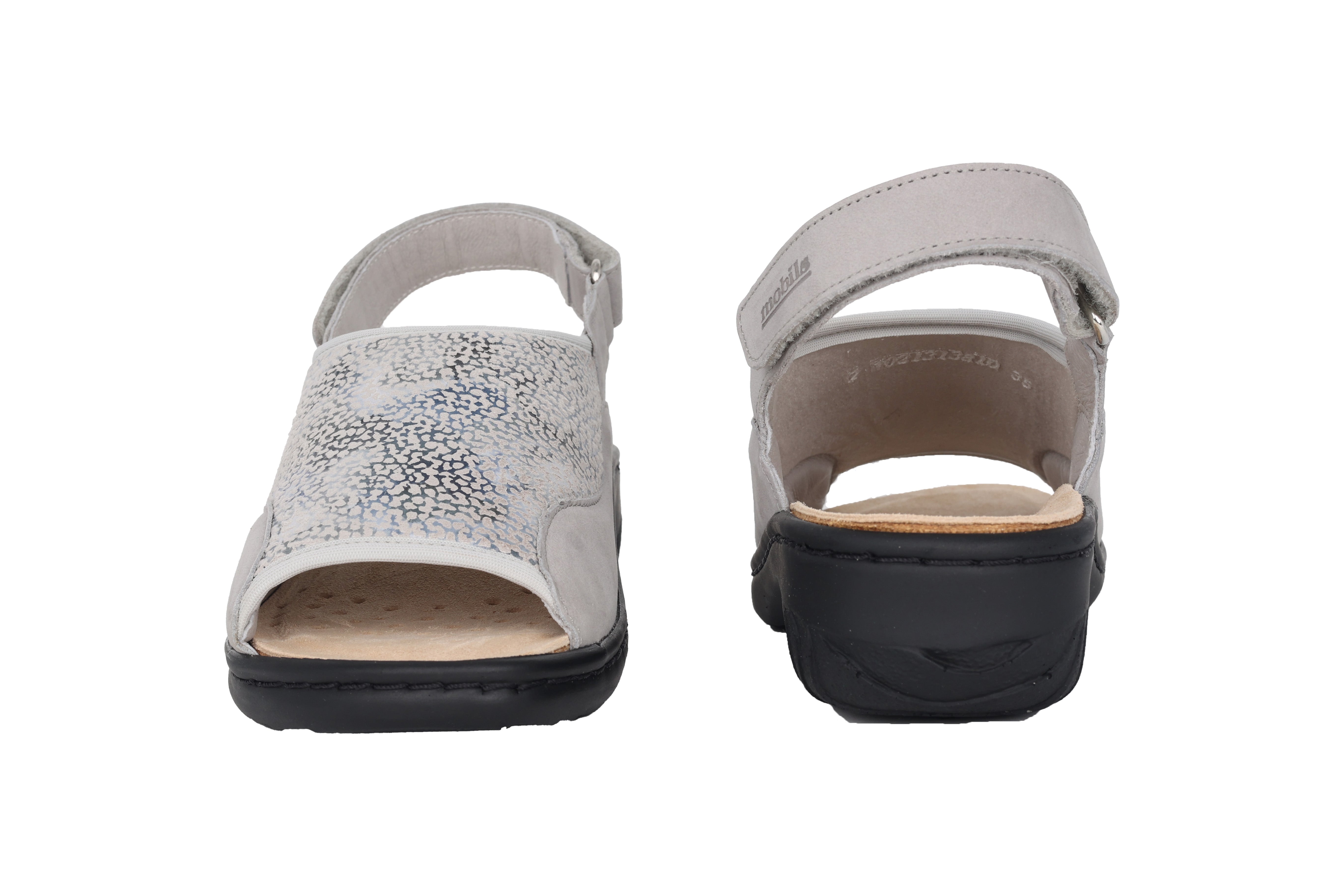 Ergonomische Damensandale 'Gisella' mit weiter Passform (H) – Grau