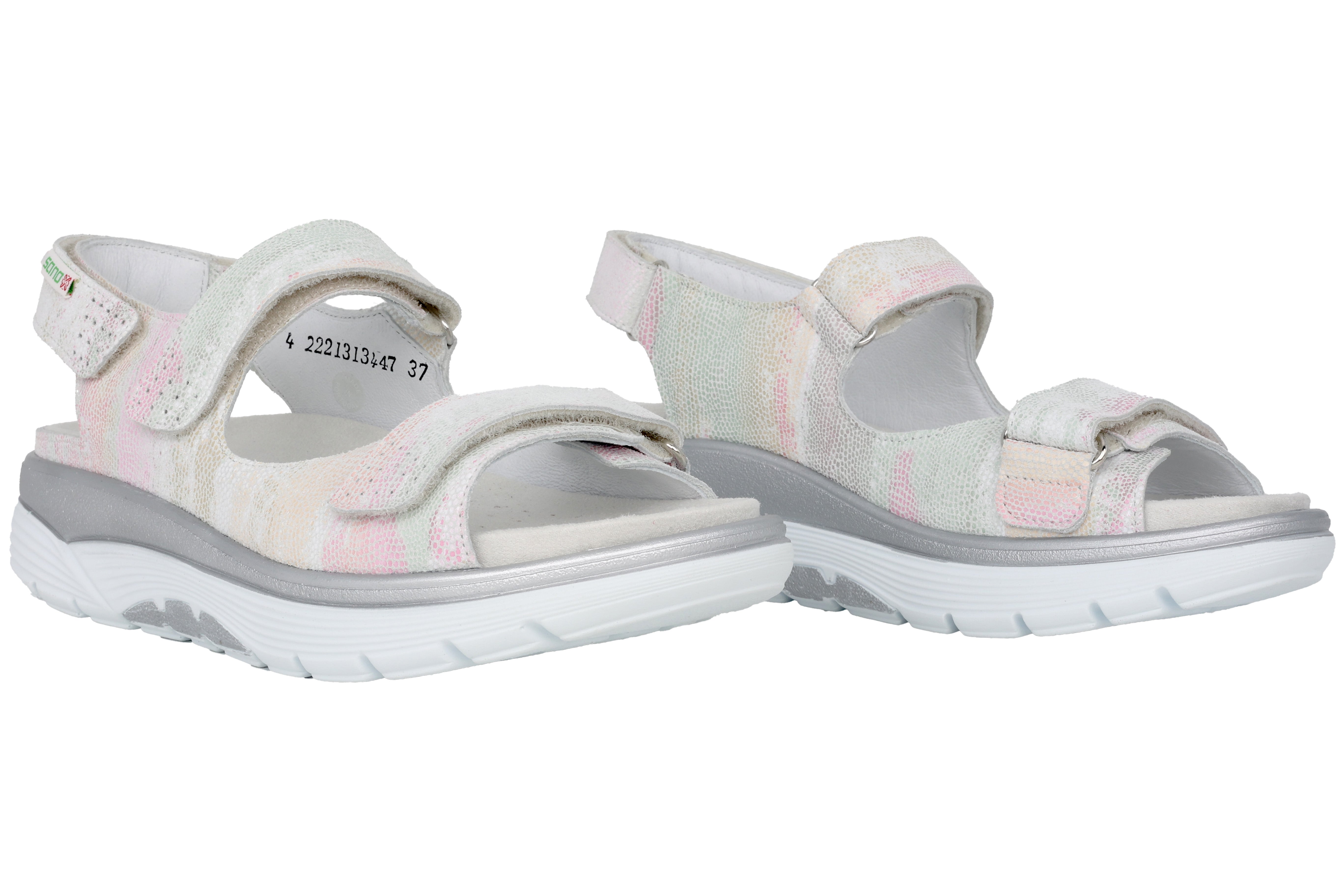 'Norine' women's rolling sandal - white mix