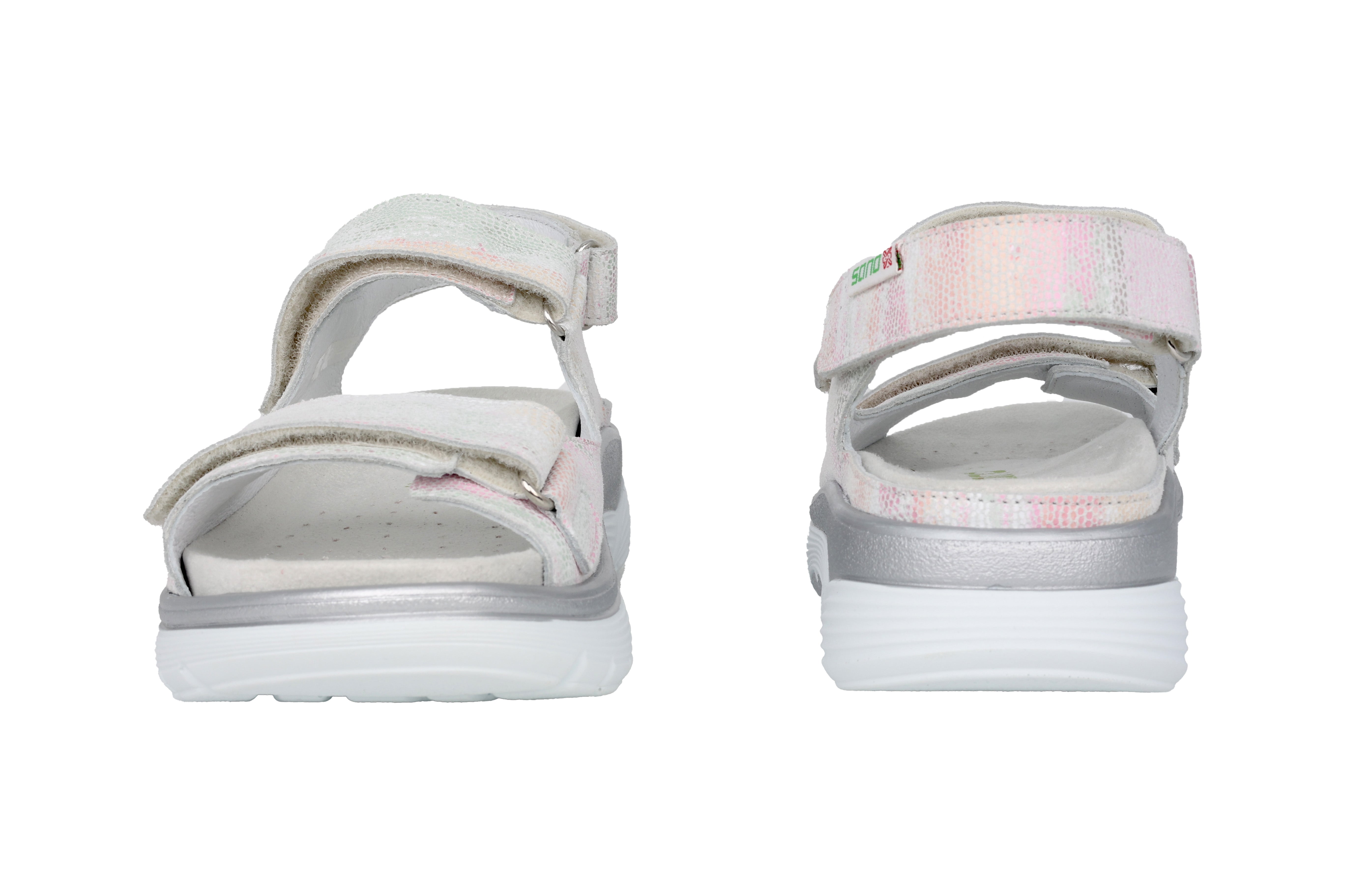 'Norine' women's rolling sandal - white mix
