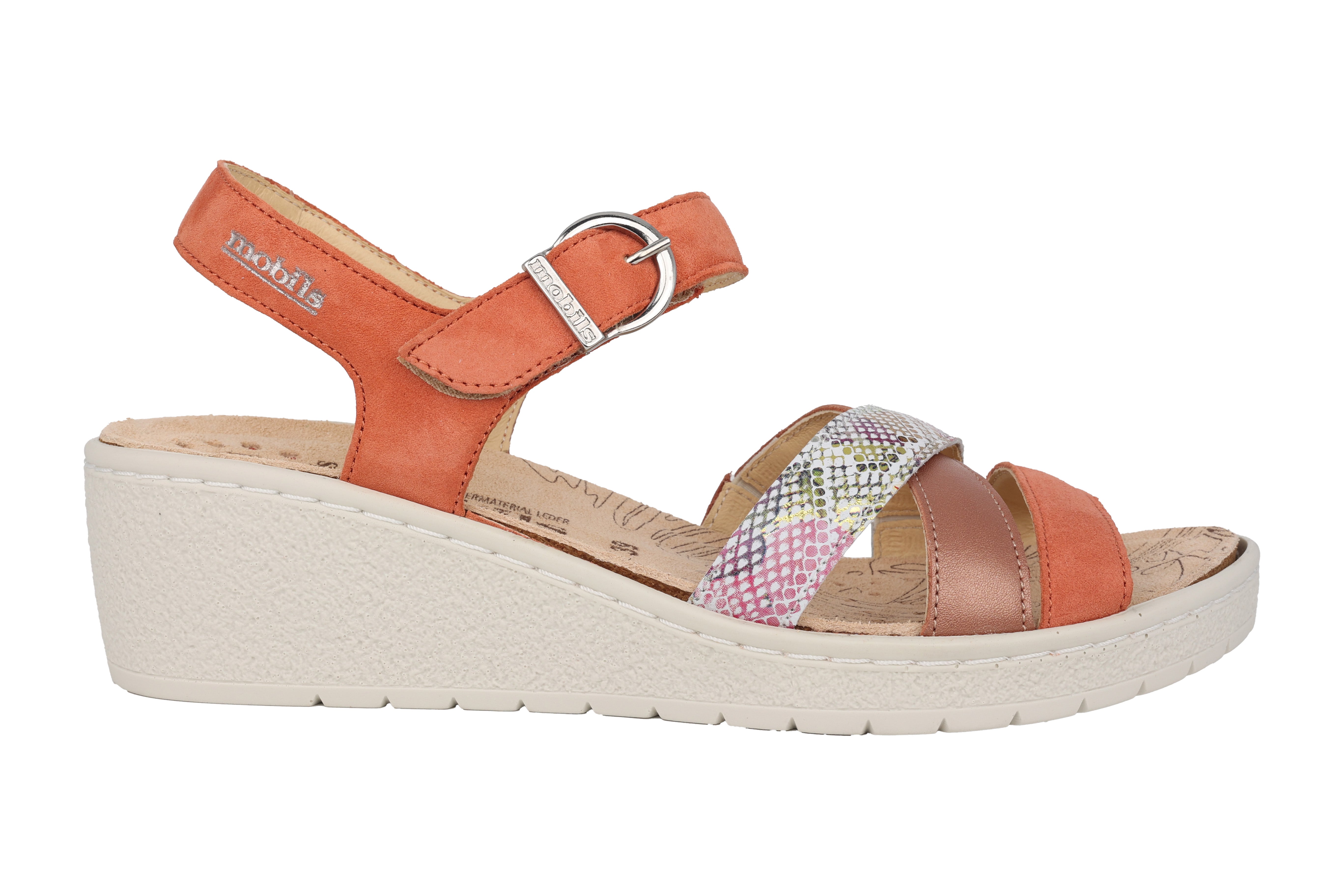 Sandali 'Pietra' da donna vestibilità ampia (H) - Arancione