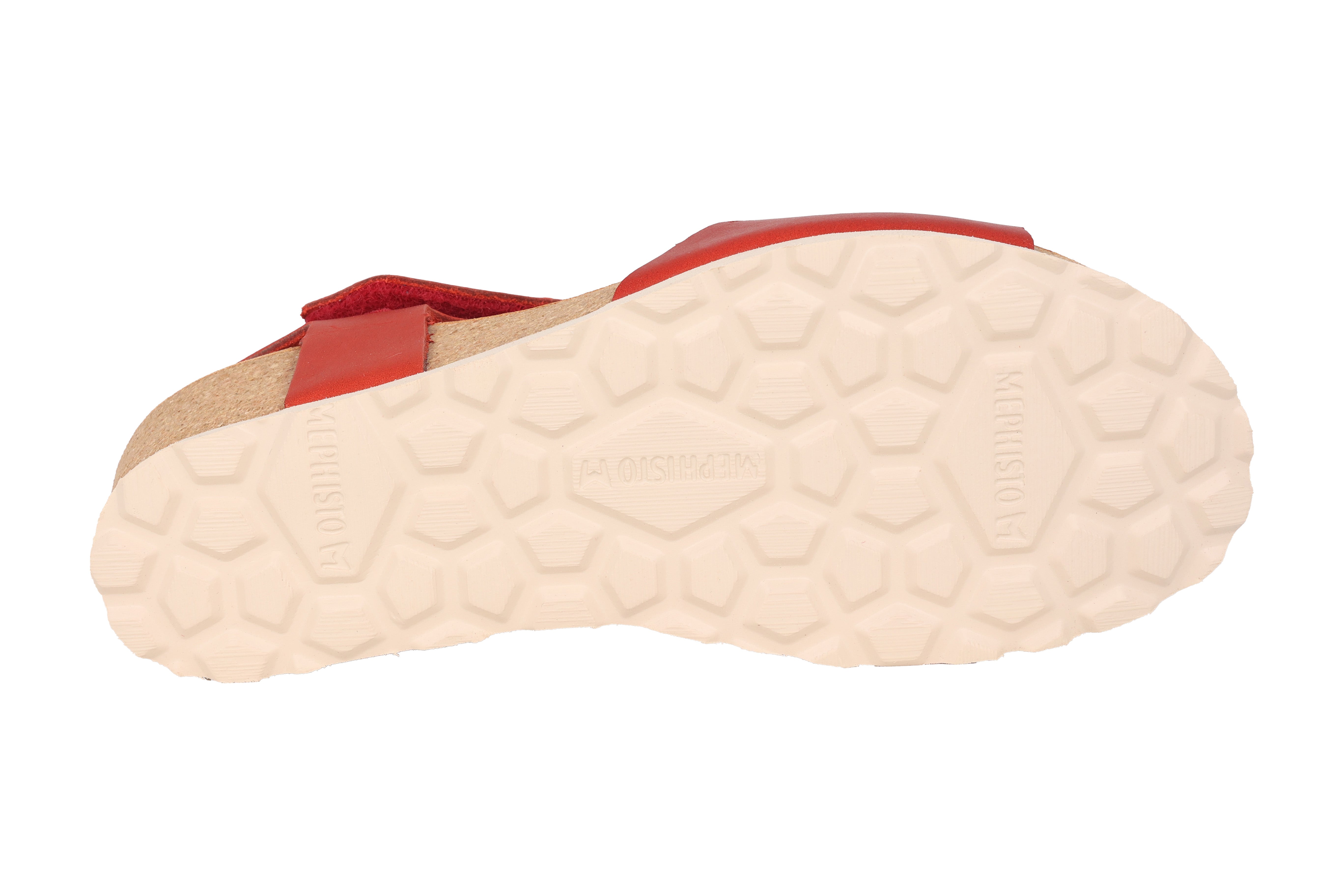 'Raphaela' women's wedge cork sandal - red