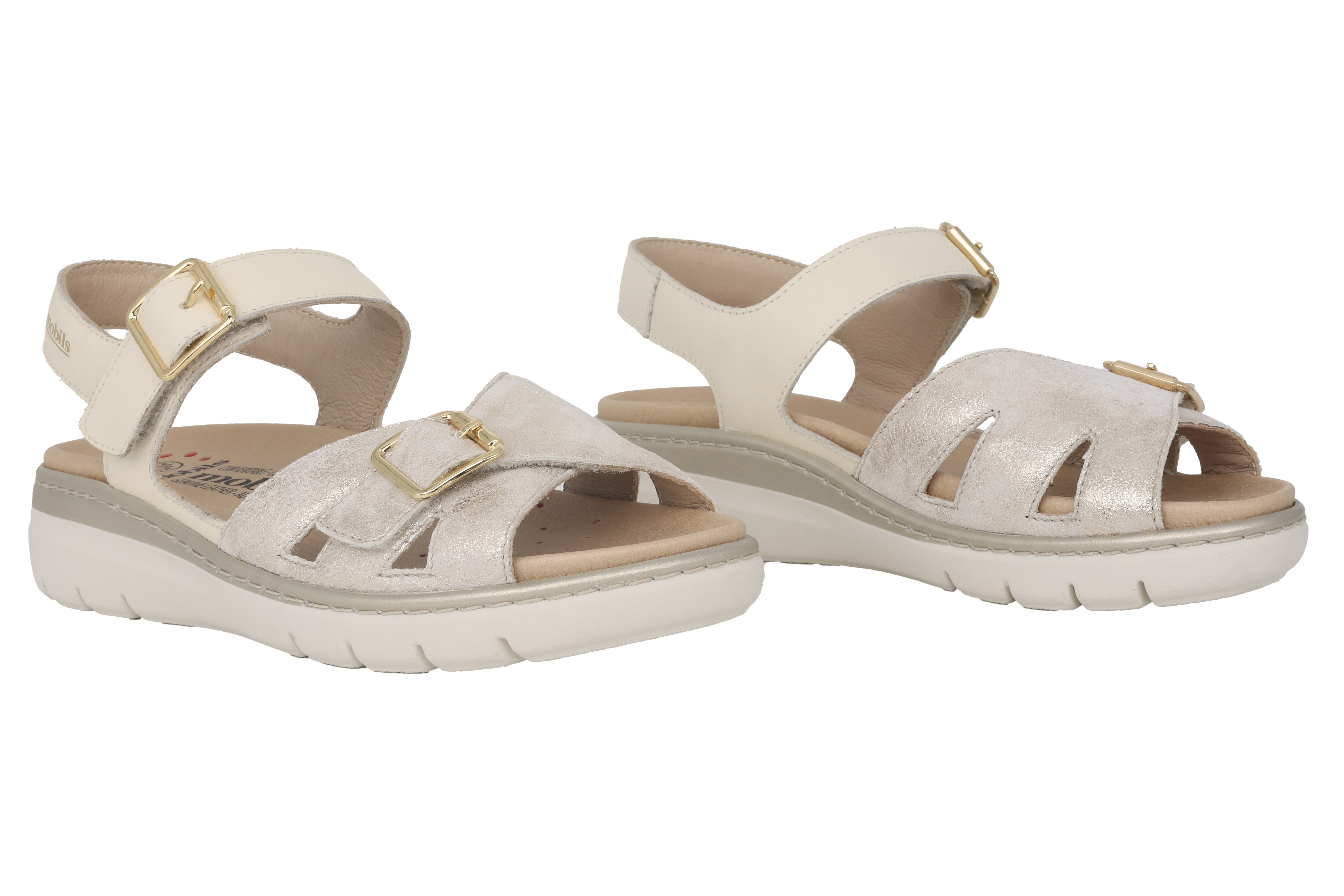 Ergonomische damessandaal 'Leonna' met brede pasvorm (H) - taupe