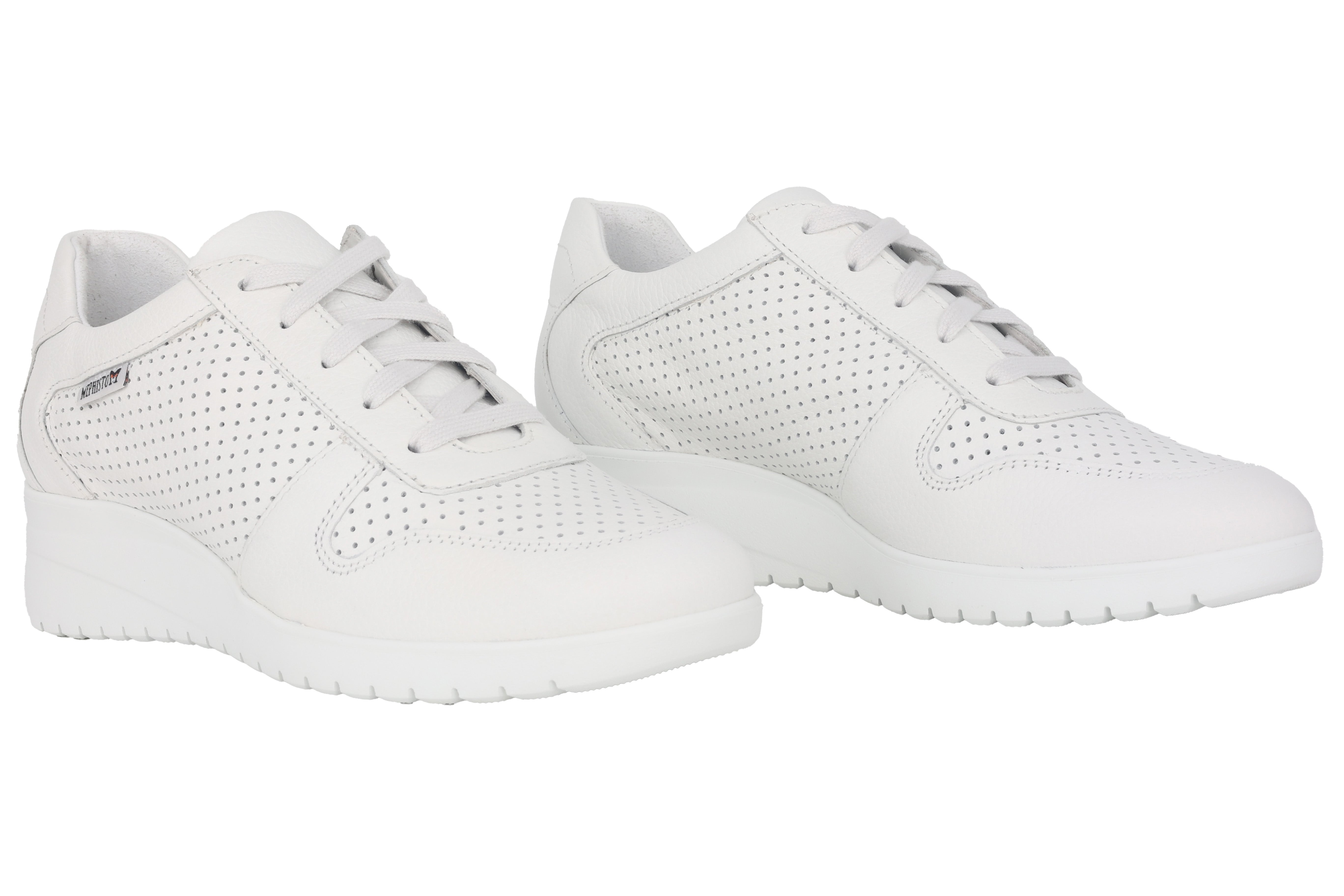 Geperforeerde damesschoen 'Isa Perf' met sleehak - wit