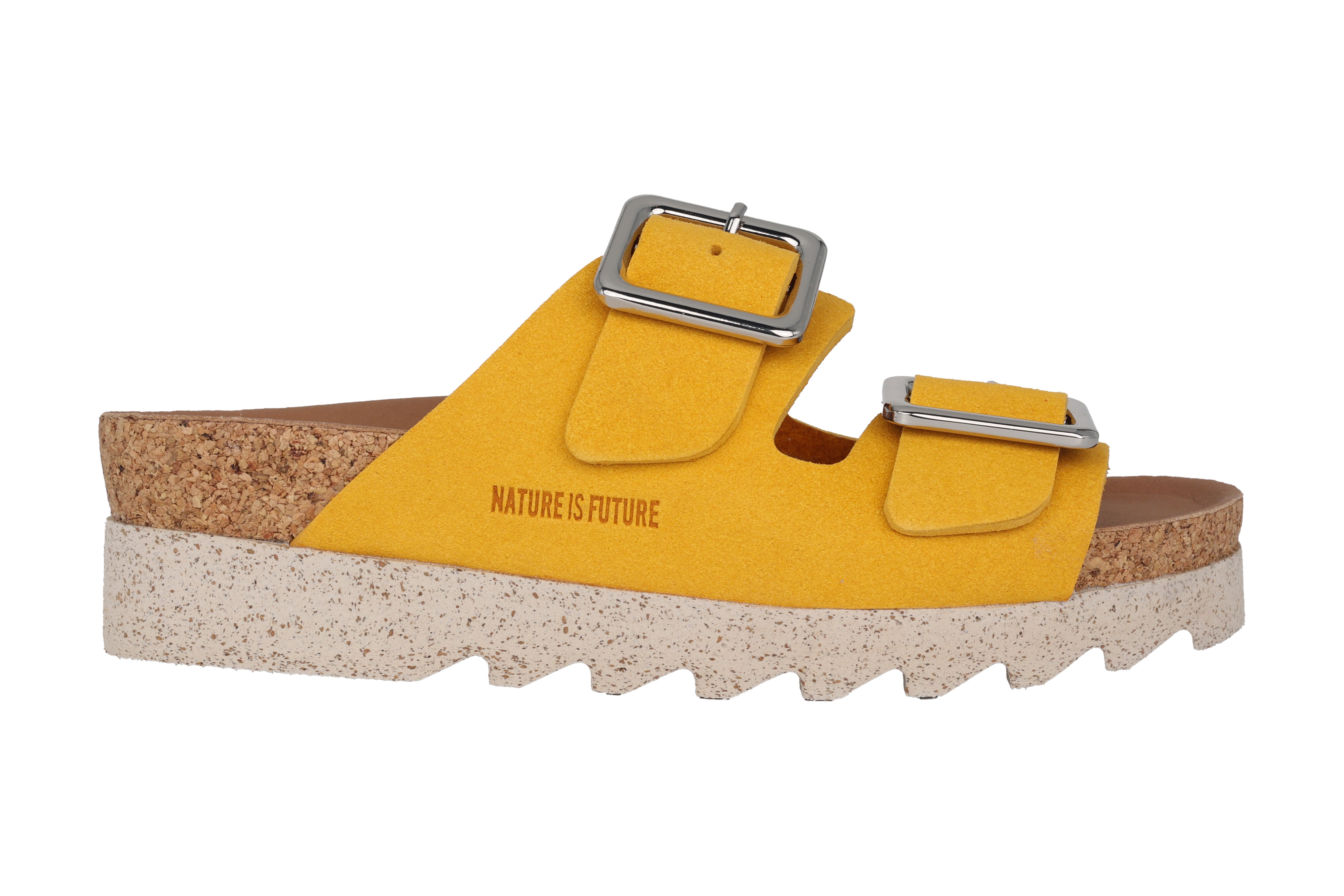 Sandale à glissière végétalienne NATURE IS FUTURE 'Maelia' pour femmes - jaune