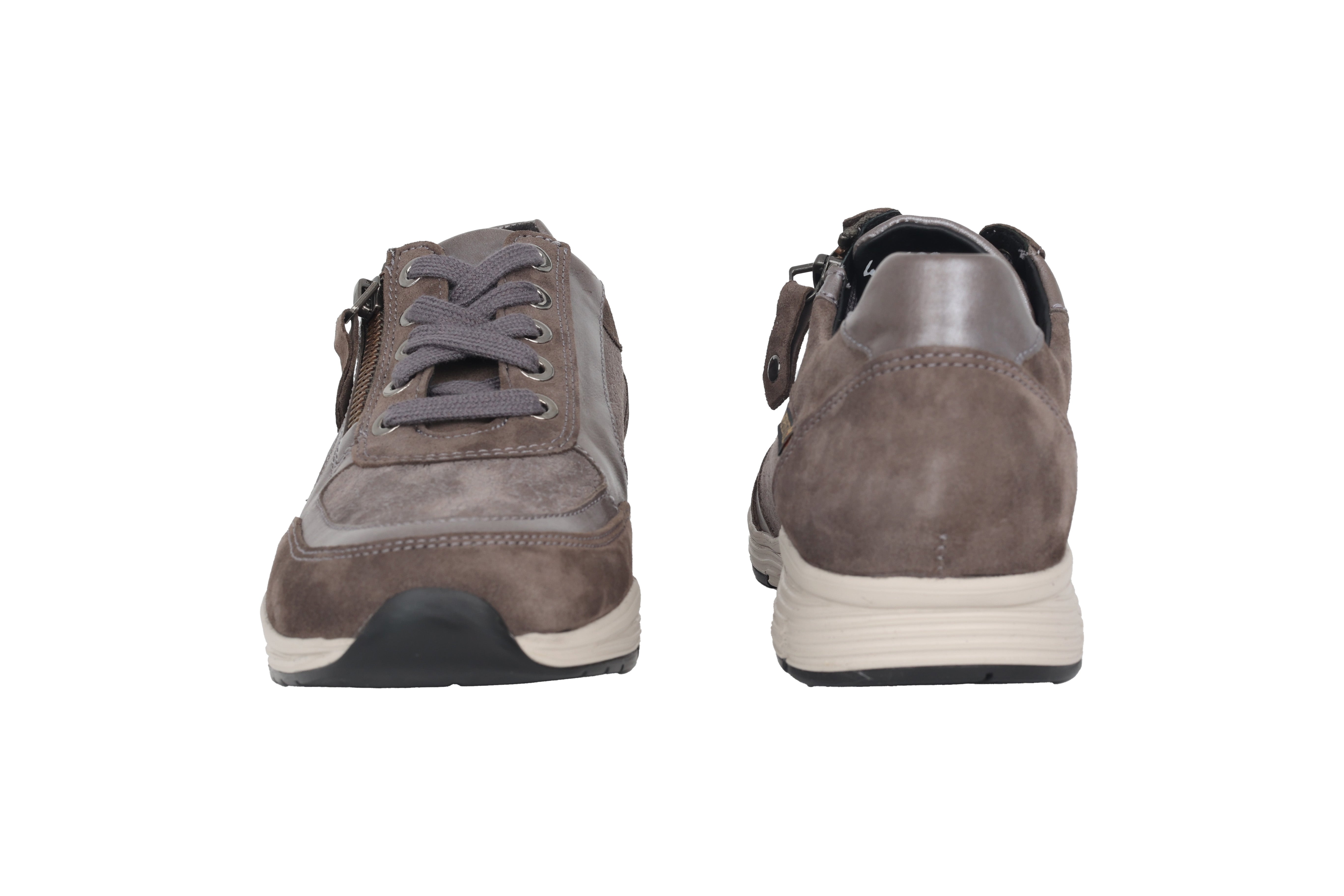 'Ylona' women's lace-zip sneaker - Taupe