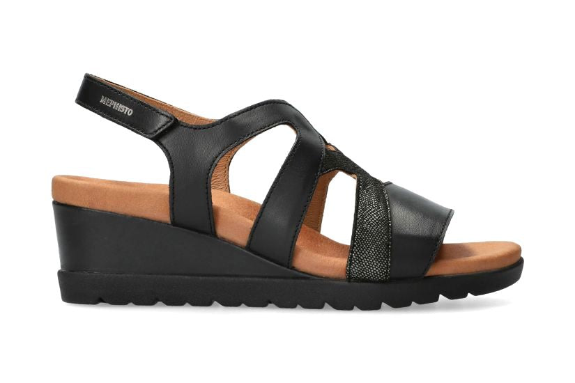 Damessandaal met sleehak 'Ynes' - zwart