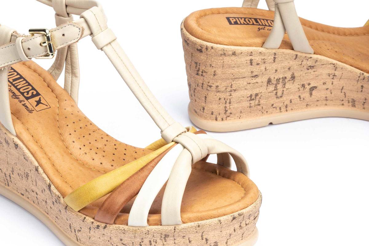 Damessandaal 'Miranda' - wit mix - Chaplinshoes'Miranda' damessandaal - wit mixPikolinos