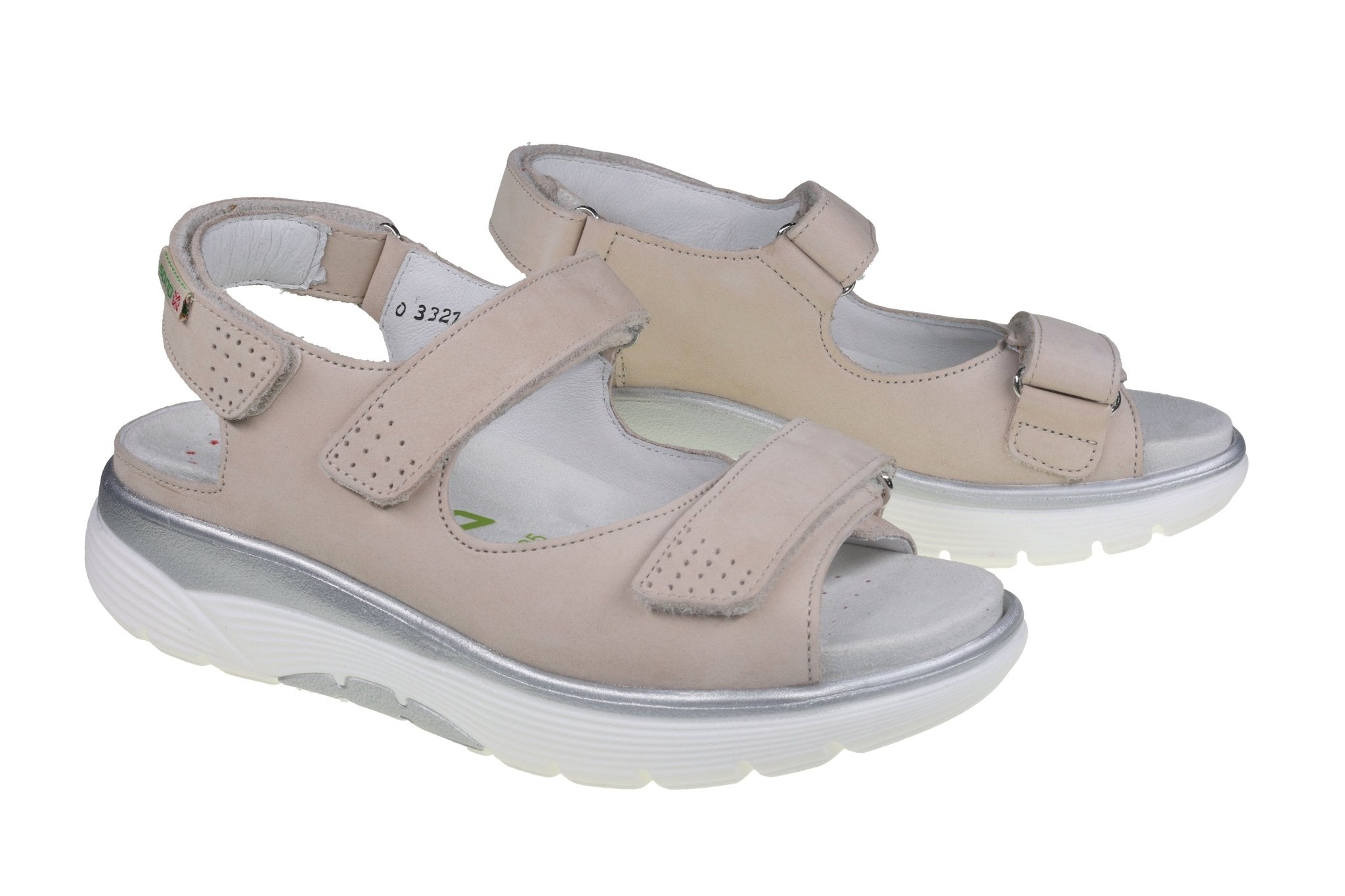 Rollende damessandaal 'Norine' met brede pasvorm (H) - beige - Chaplinshoes'Norine' rollende damessandaal met brede pasvorm (H) - beigeMephisto