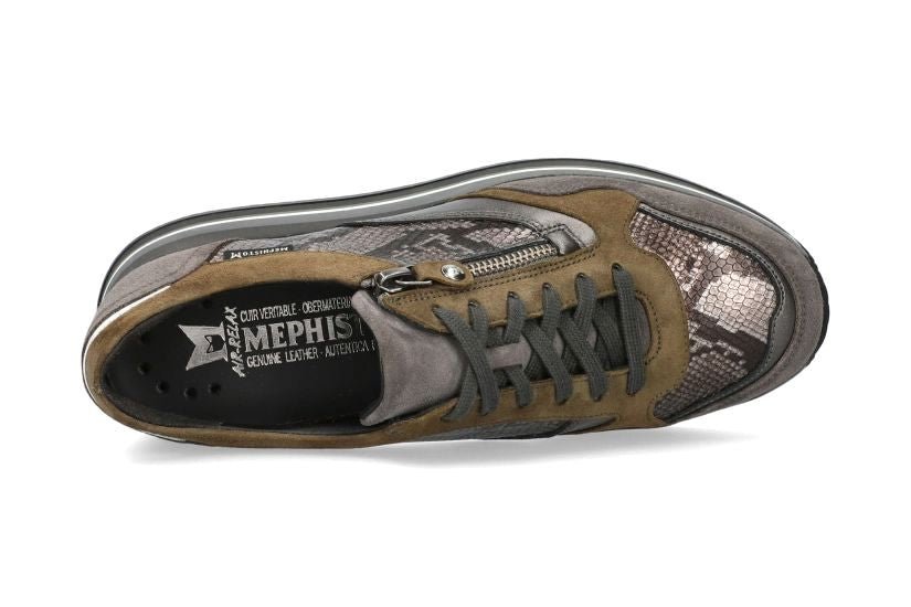 Zapatilla deportiva de mujer con cordones y cremallera 'Olimpia' - Gris - ChaplinshoesZapatilla de mujer con cordones y cremallera 'Olimpia' - Gris Mephisto