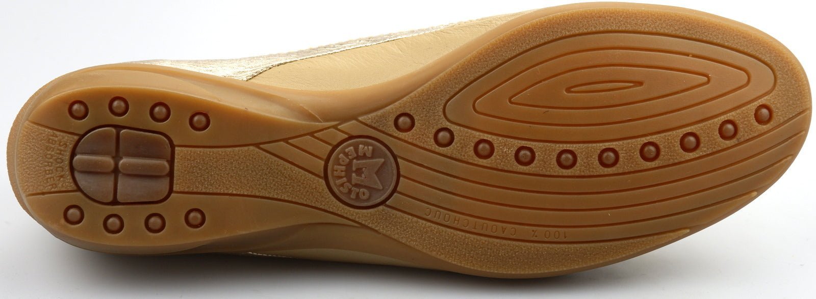 Damessneaker met dubbele bandjes 'PARNEL' - taupe zilver - ChaplinshoesDamessneaker 'PARNEL' met dubbele bandjes - taupe zilverMephisto