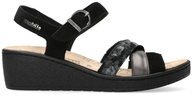 Sandalia ergonómica de mujer 'Pietra' de calce ancho (H) - negro - Chaplinshoes'Pietra' sandalias ergonómicas de mujer con corte ancho (H) - negro Mephisto