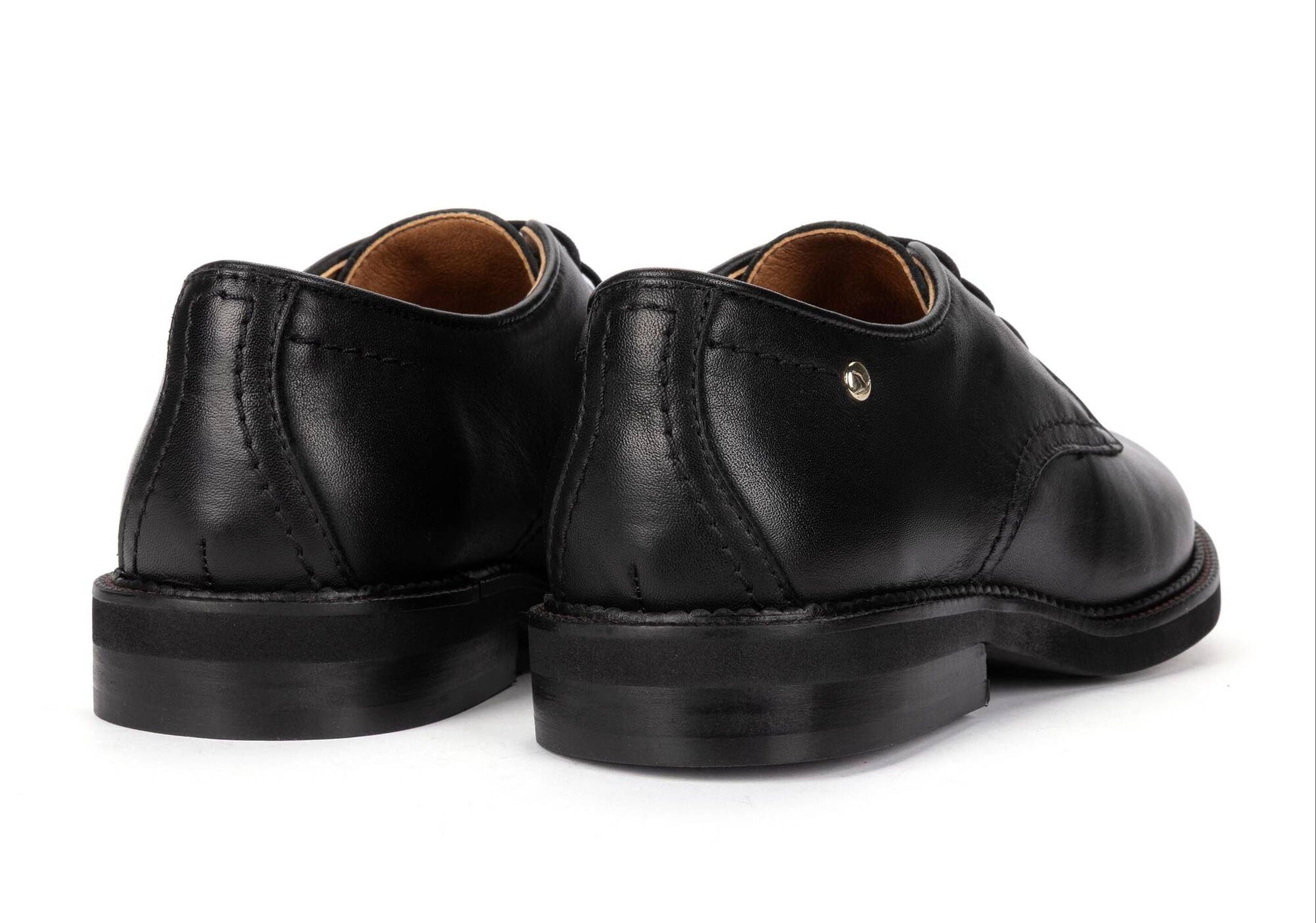 'Deva' women's leather lace-up shoes - black