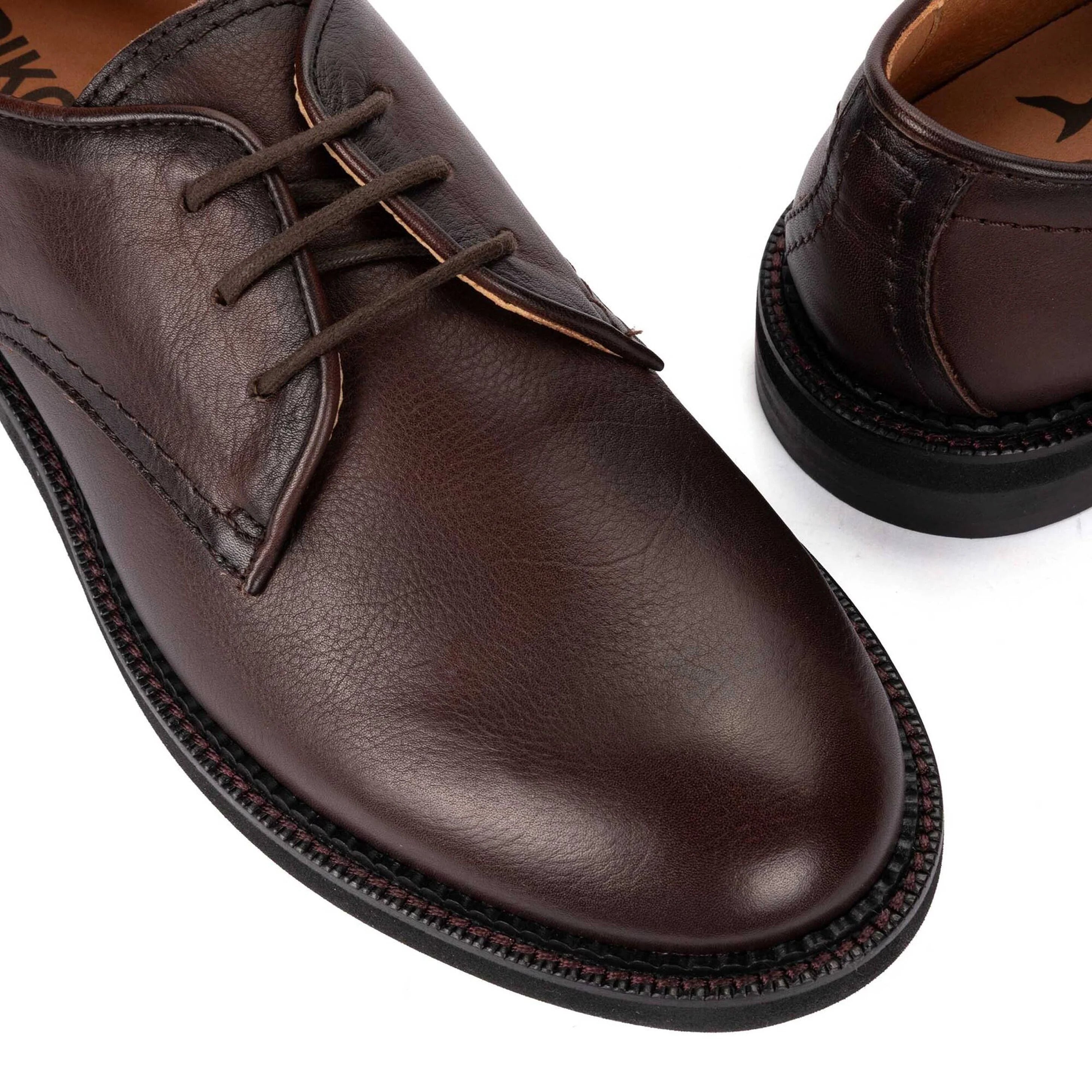 'Deva' women's leather lace-up shoes - Dark Brown