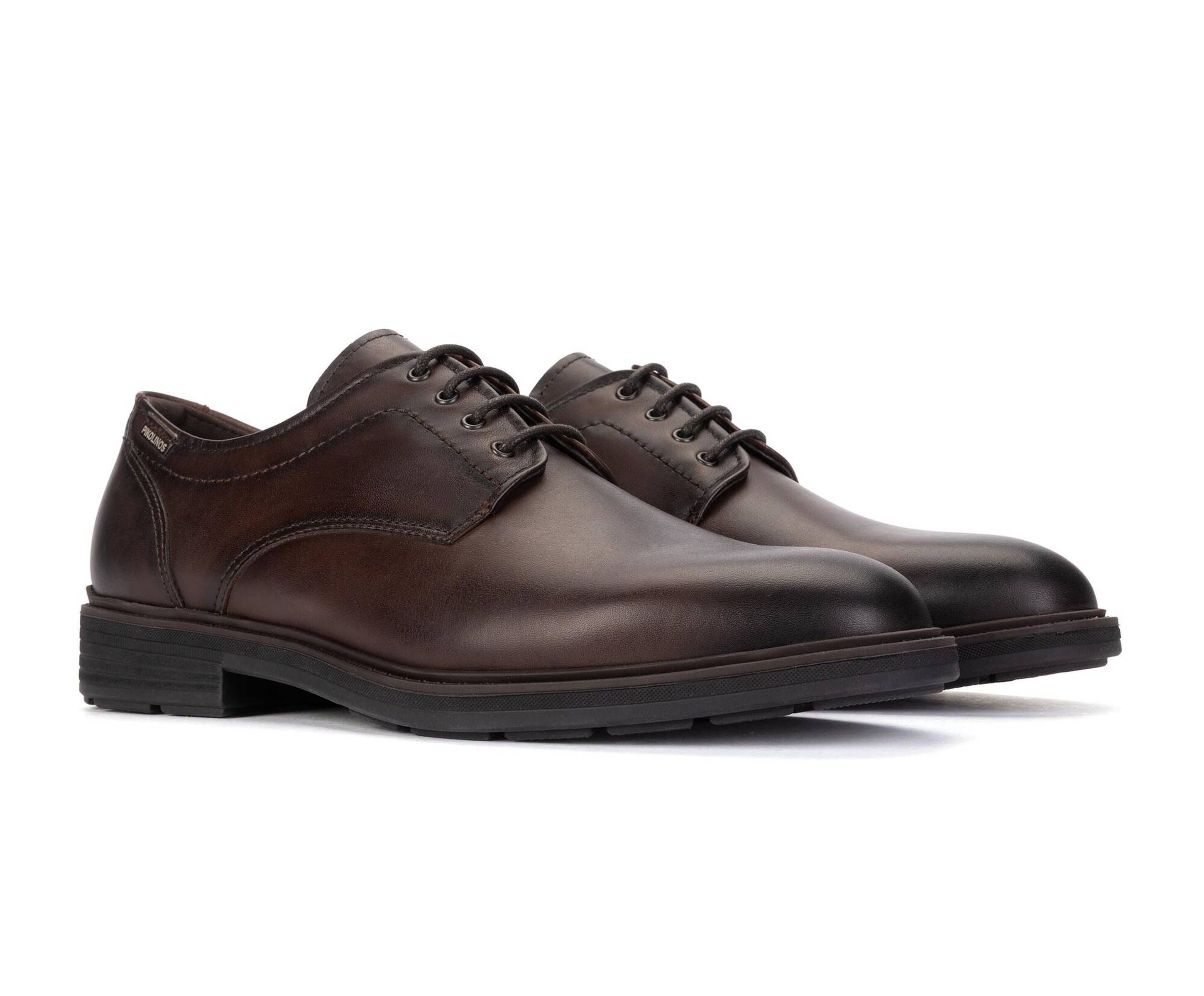 'Pamplona' men's leather lace-up shoe - brown