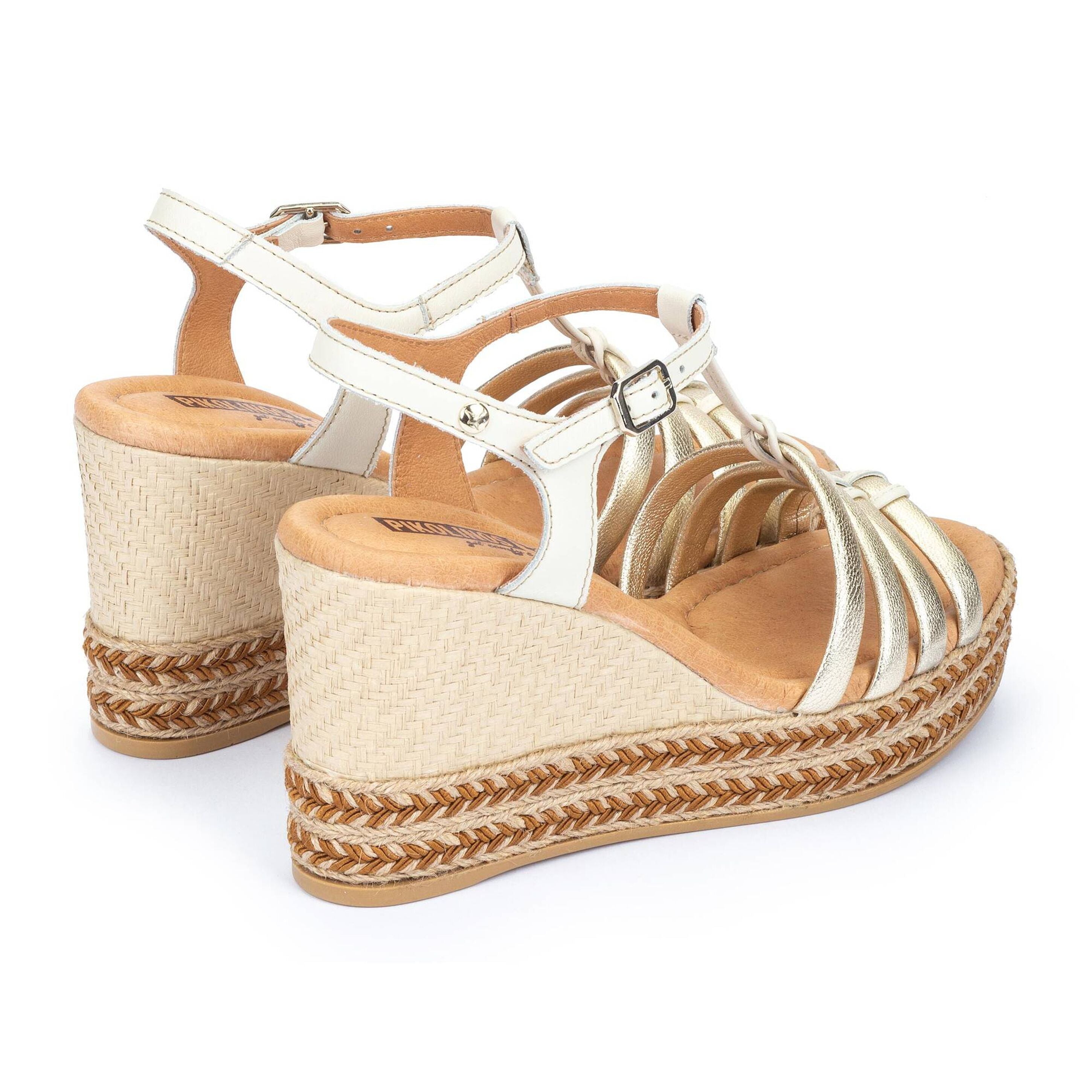 Sandale compensée femme 'Ronda' - dorée