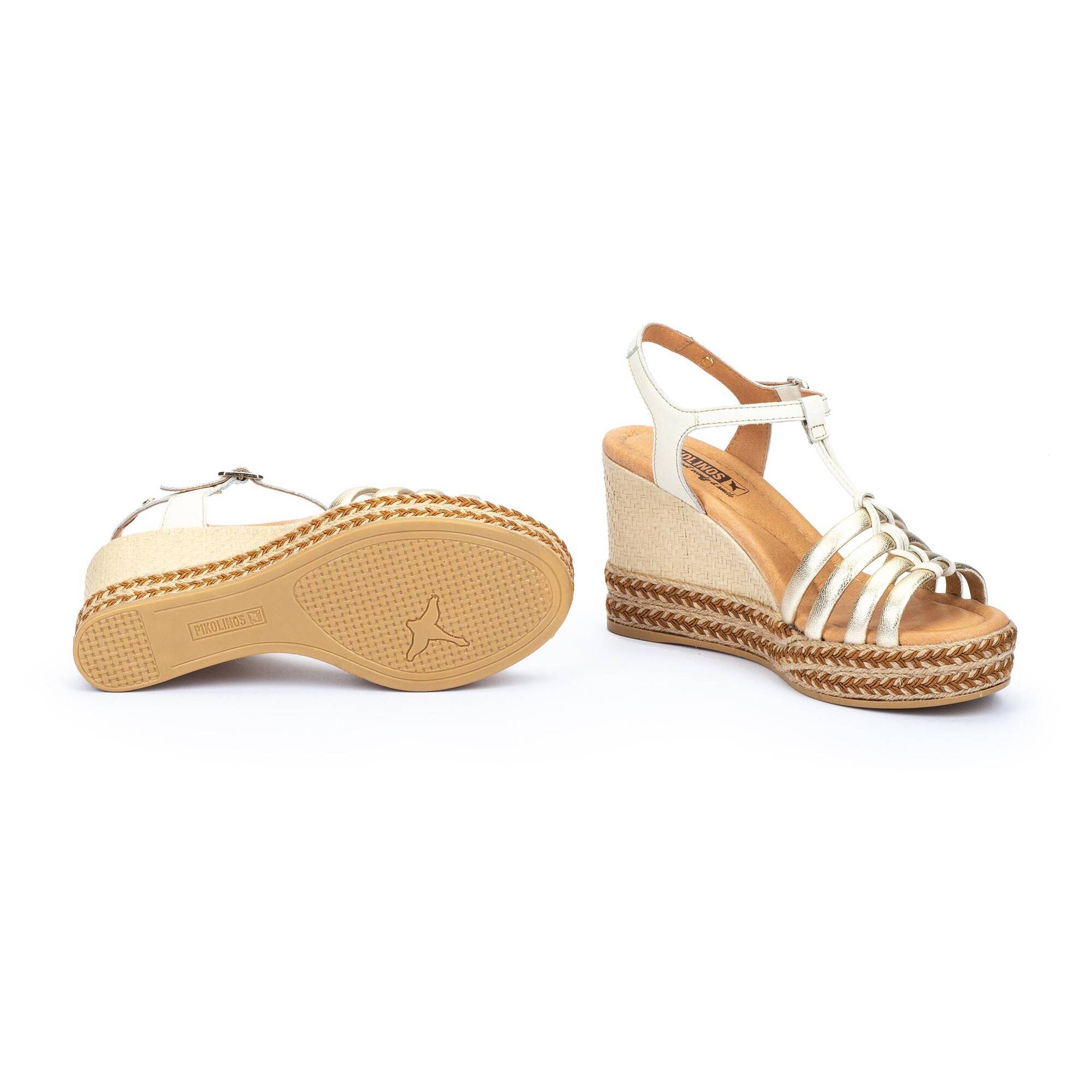 Sandale compensée femme 'Ronda' - dorée