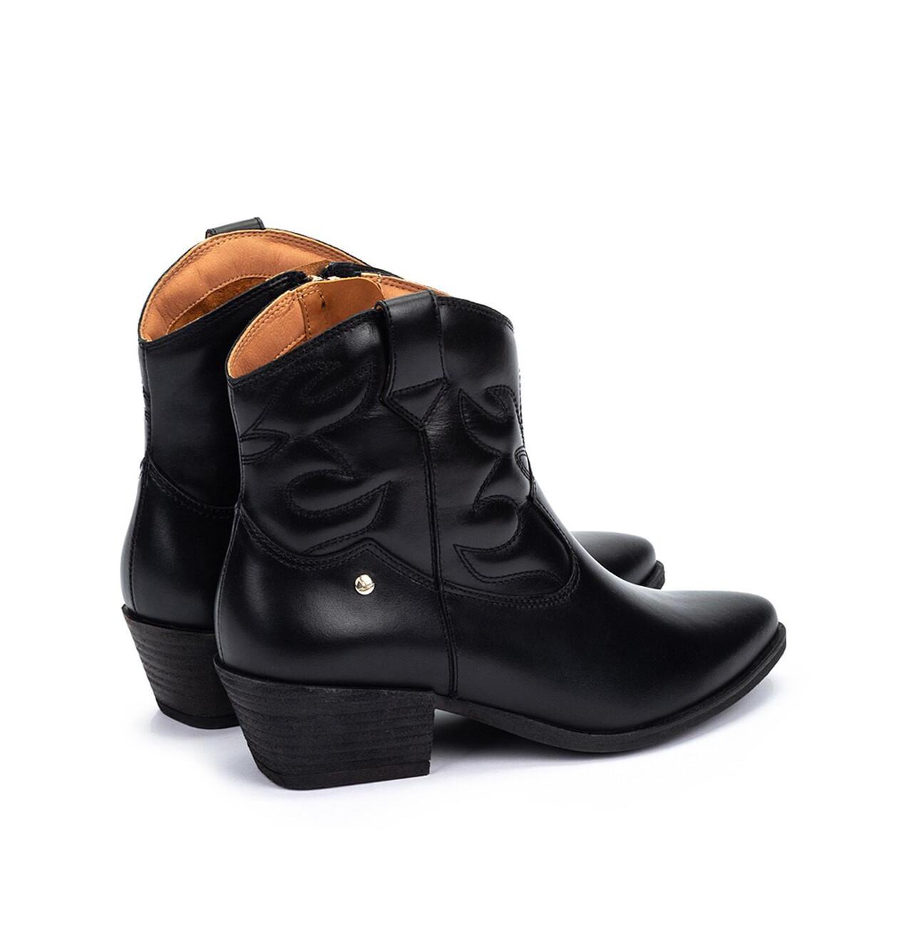 Damenstiefelette „Vergel“ im Cowboy-Stil – Schwarz
