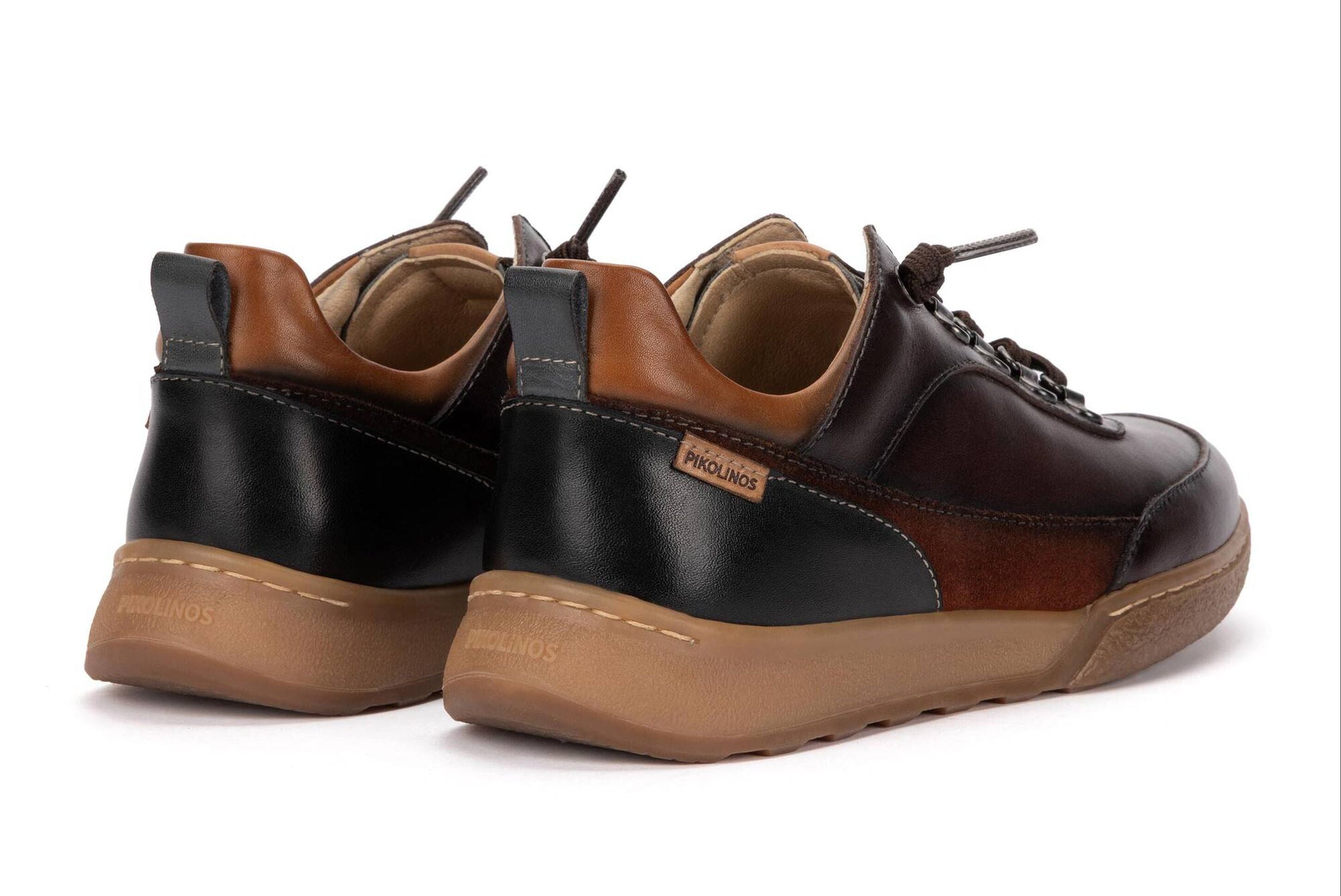 'Viana' women's leather sneakers - dark brown