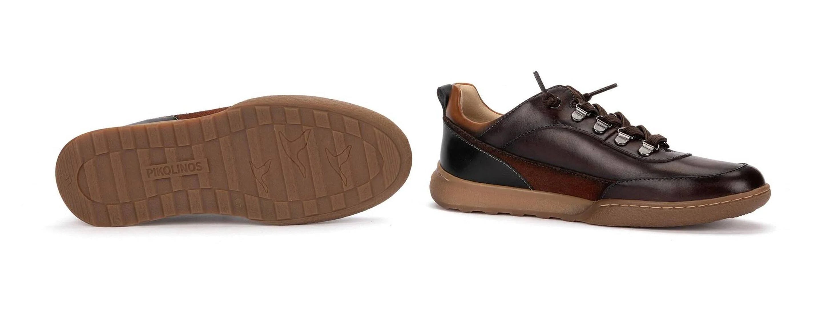 'Viana' women's leather sneakers - dark brown