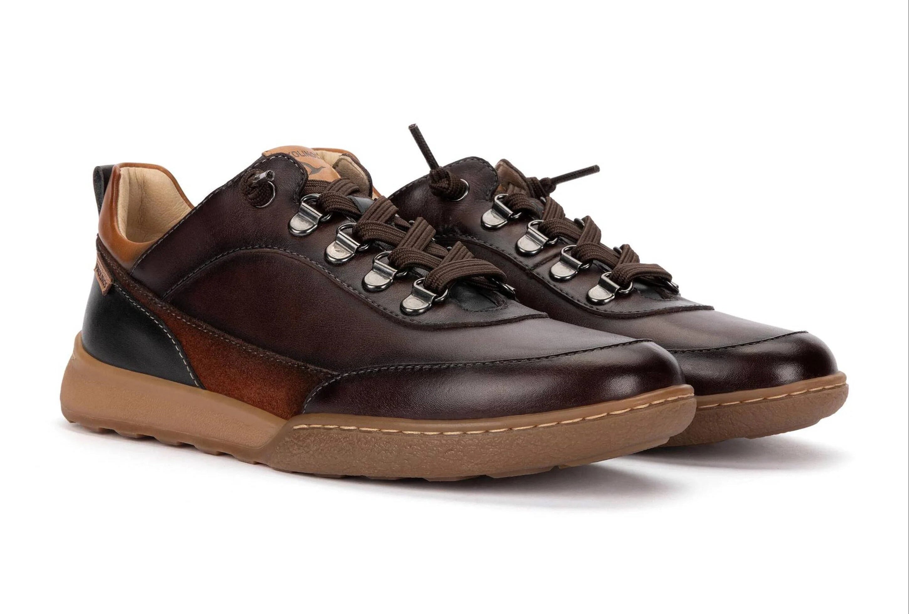 'Viana' women's leather sneakers - dark brown