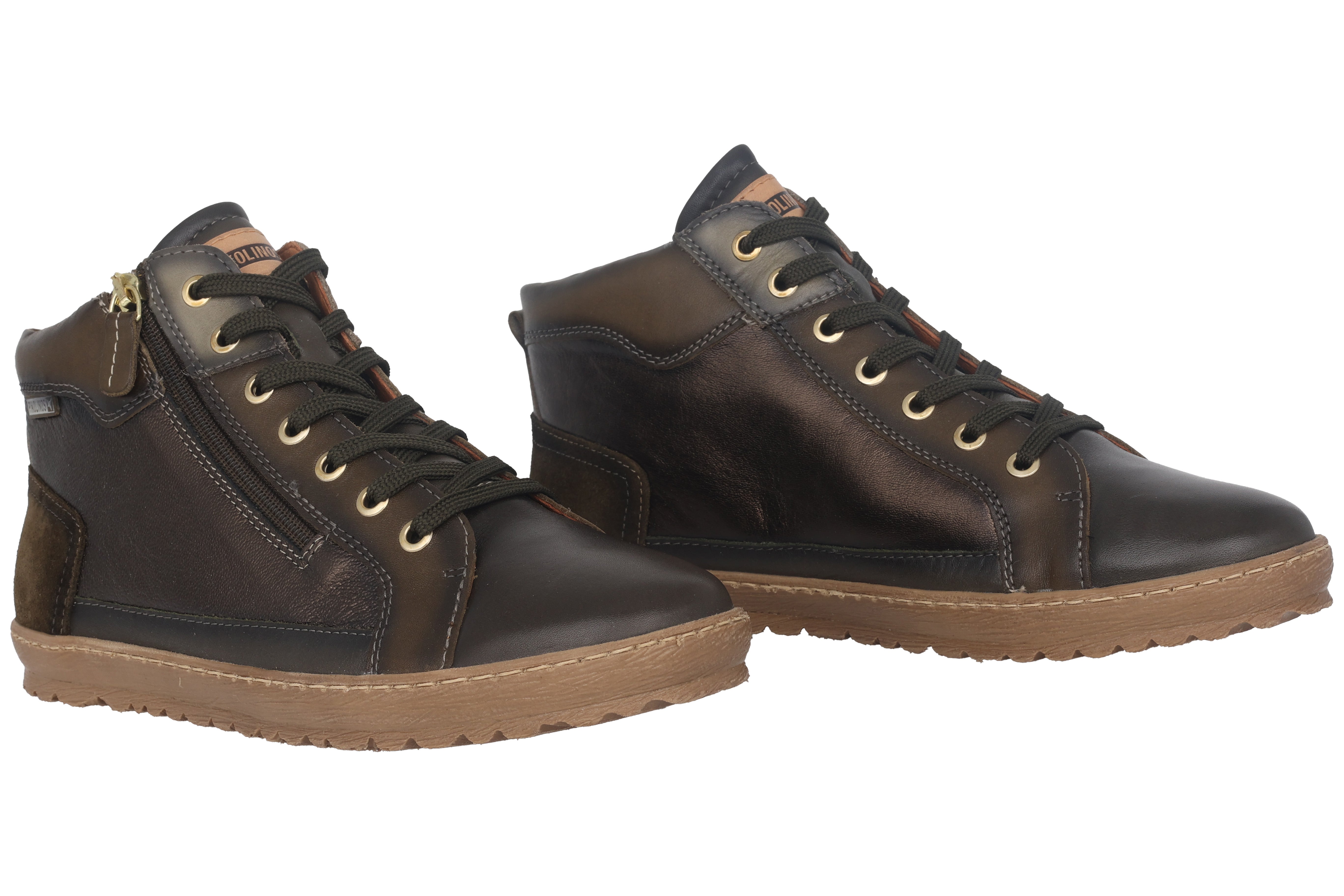 Damen-Sneakerstiefel 'Lagos' mit Schnürverschluss und Reißverschluss – grün