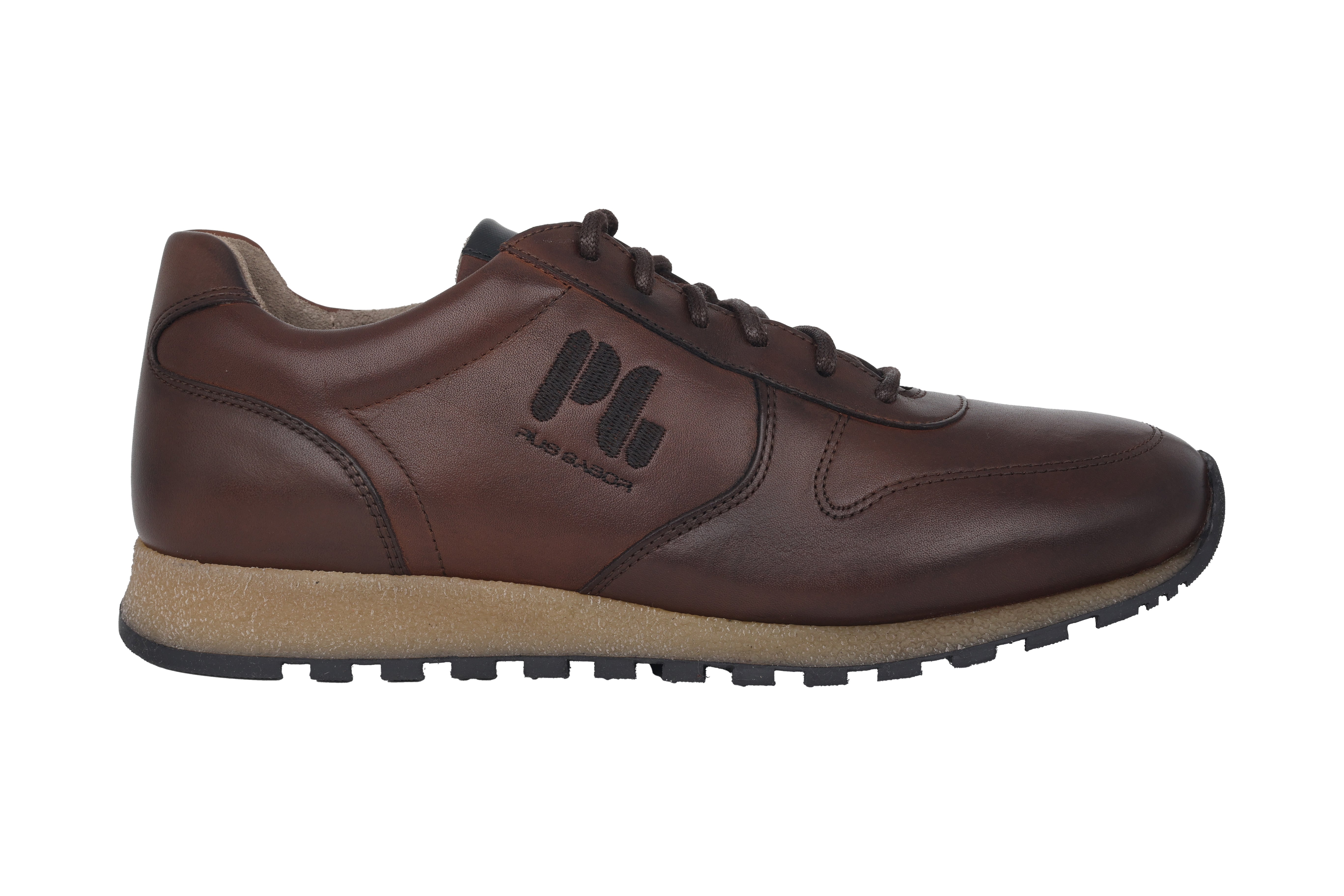 '0496.13.11' zapatilla deportiva con cordones para hombre - marrón