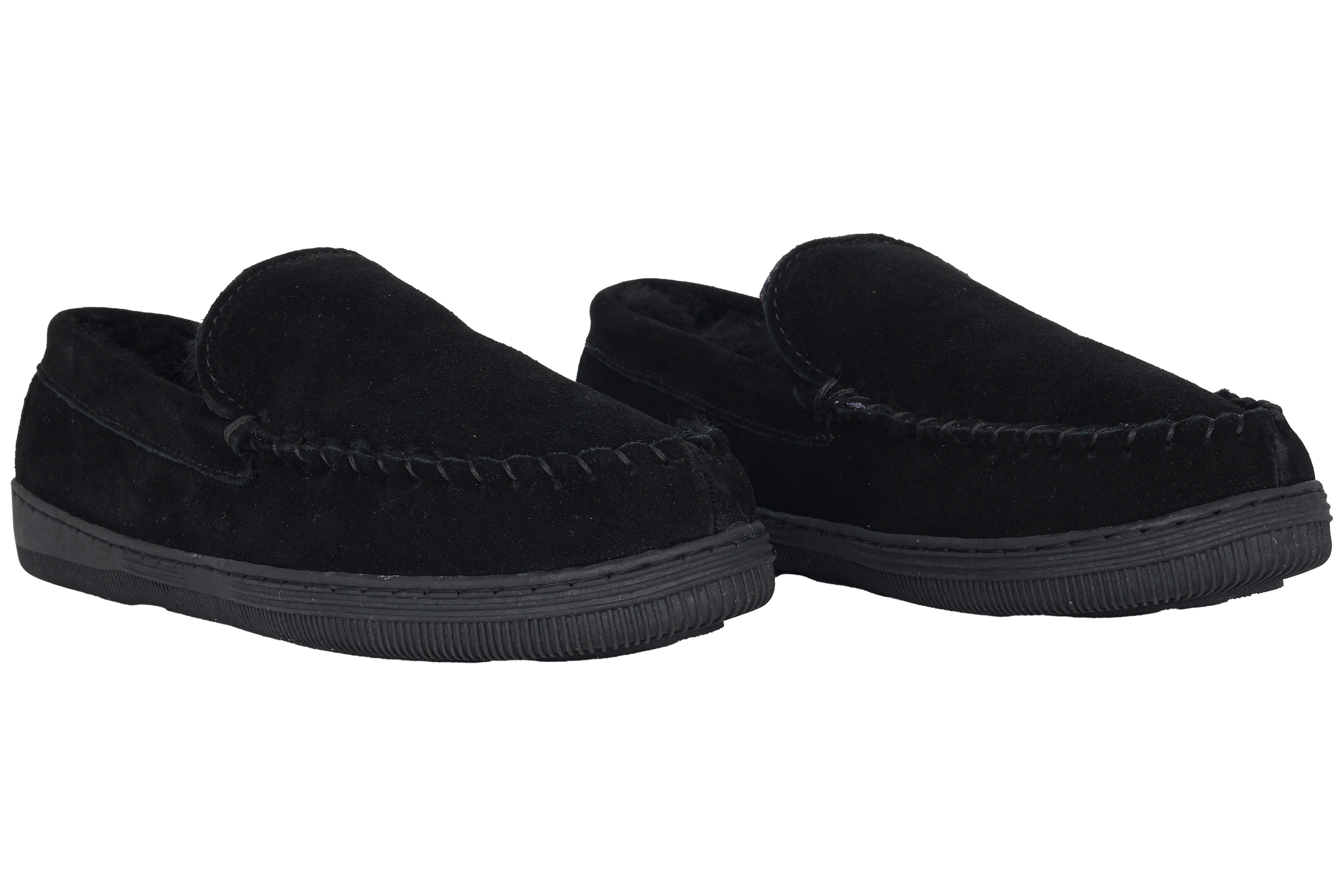 Pantofola da casa indoor foderata da uomo 'Tesero' - Nera