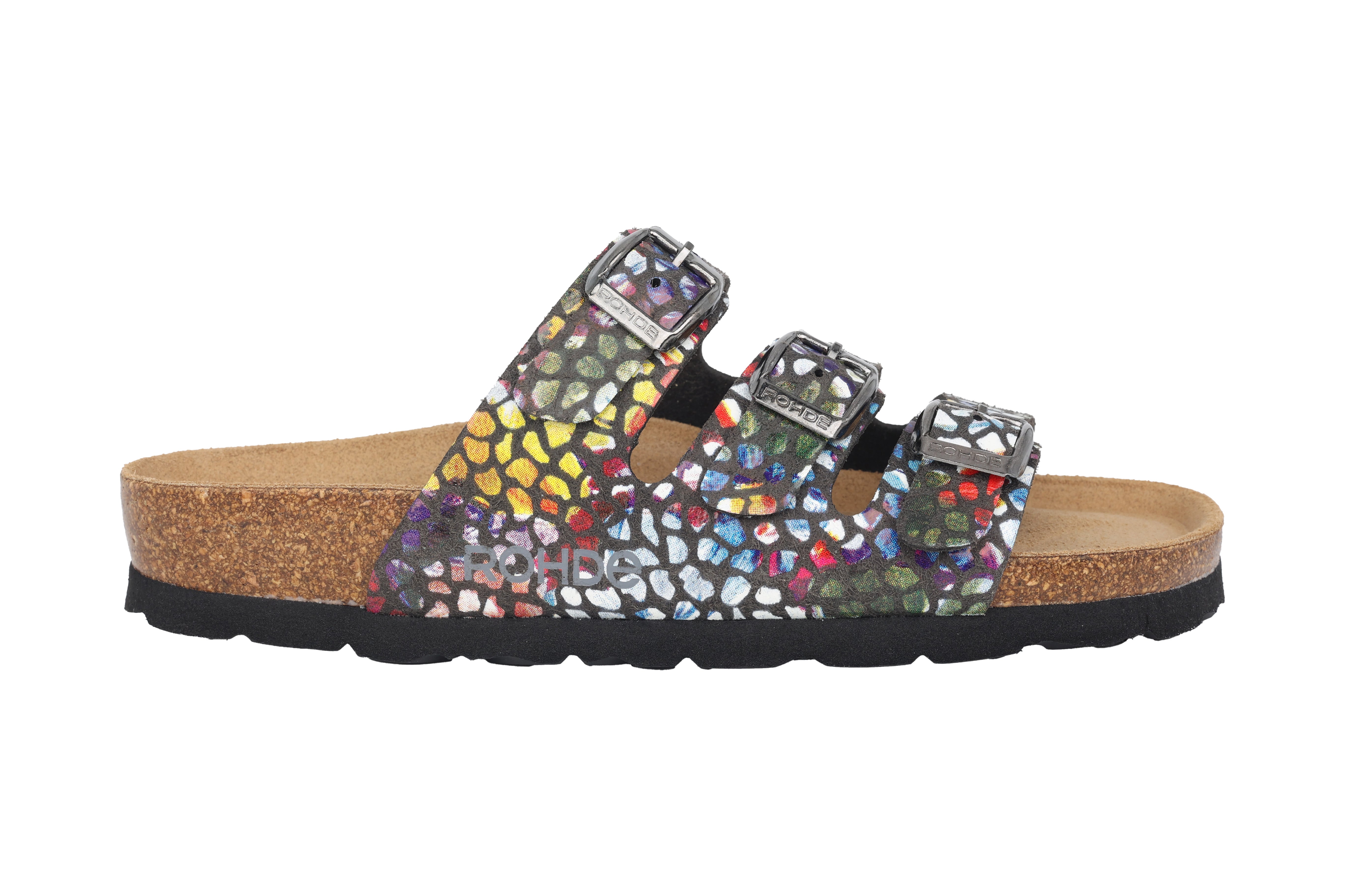 'Alba' women's triple strap sandal - Multicolour