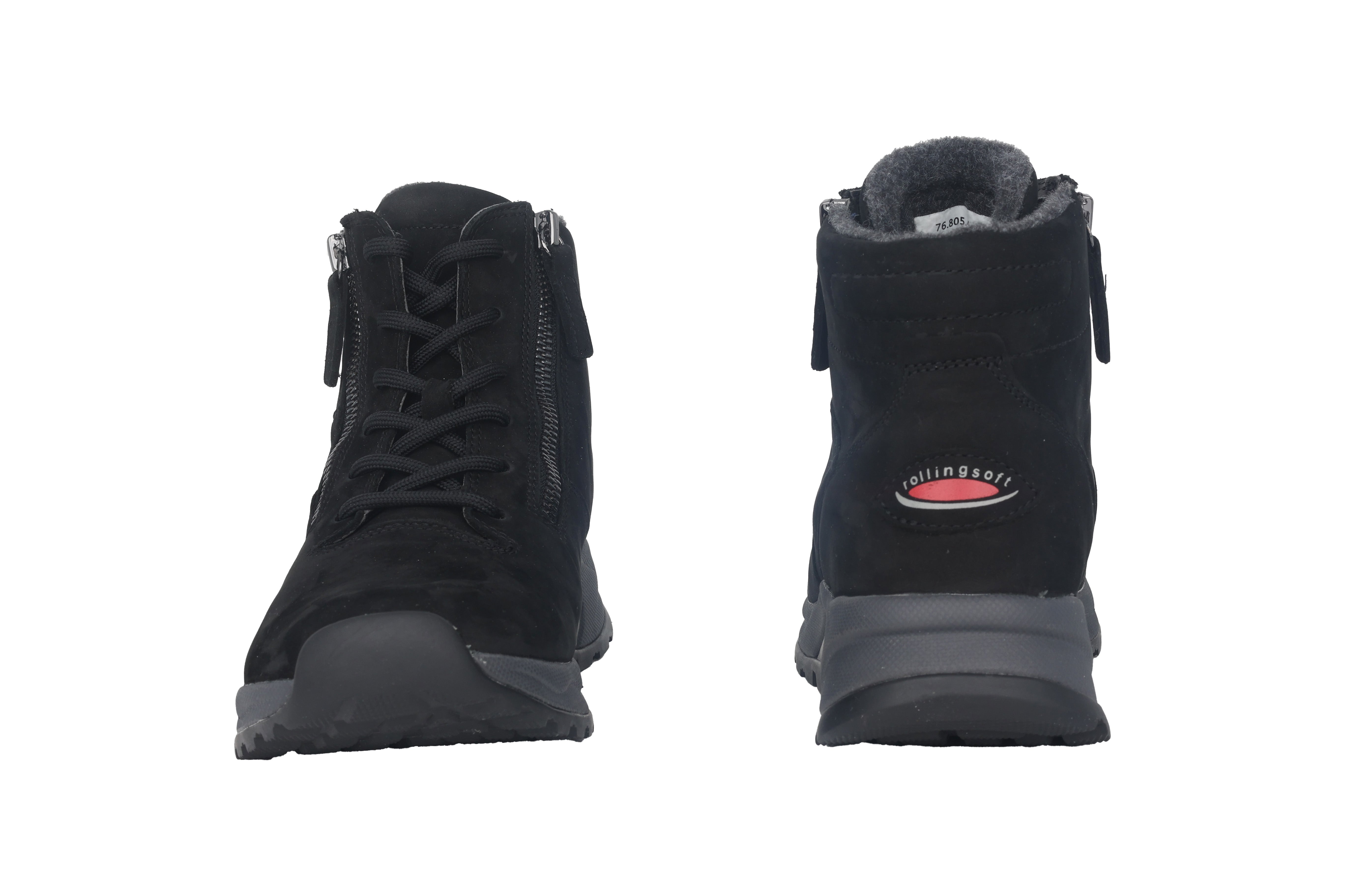 '76.805.47' women's warmlined rolling walking ankle boot - Black