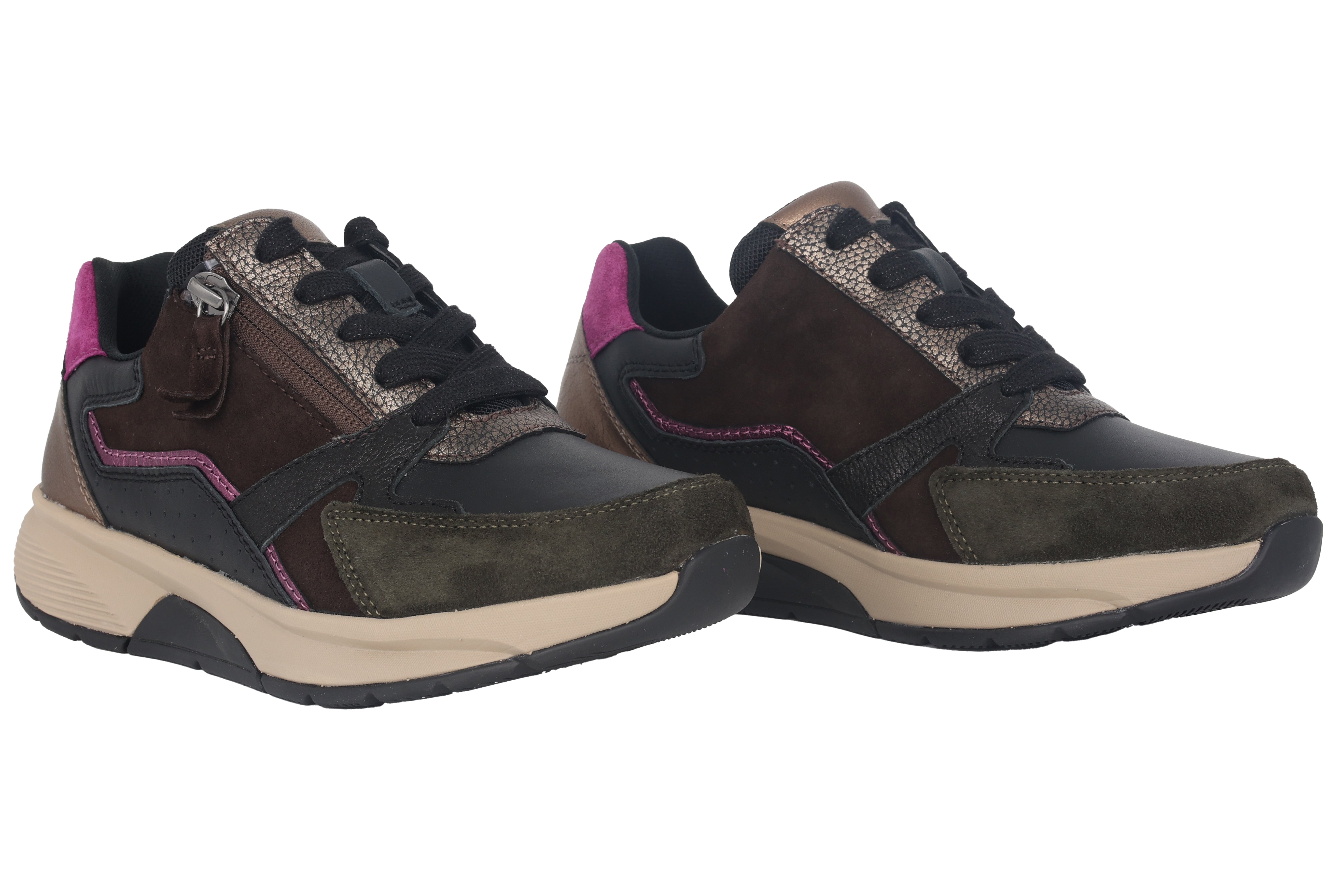Scarpe da passeggio da donna '56.878.63' - Mix nero verde rosa