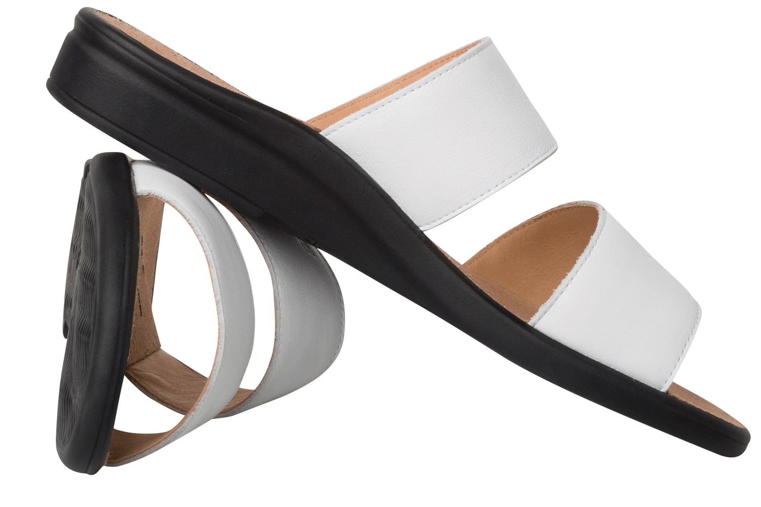 Damessandaal met kleine pasvorm 'Sonnica' - wit - Chaplinshoes'Sonnica' damessandaal met kleine pasvorm - witGanter