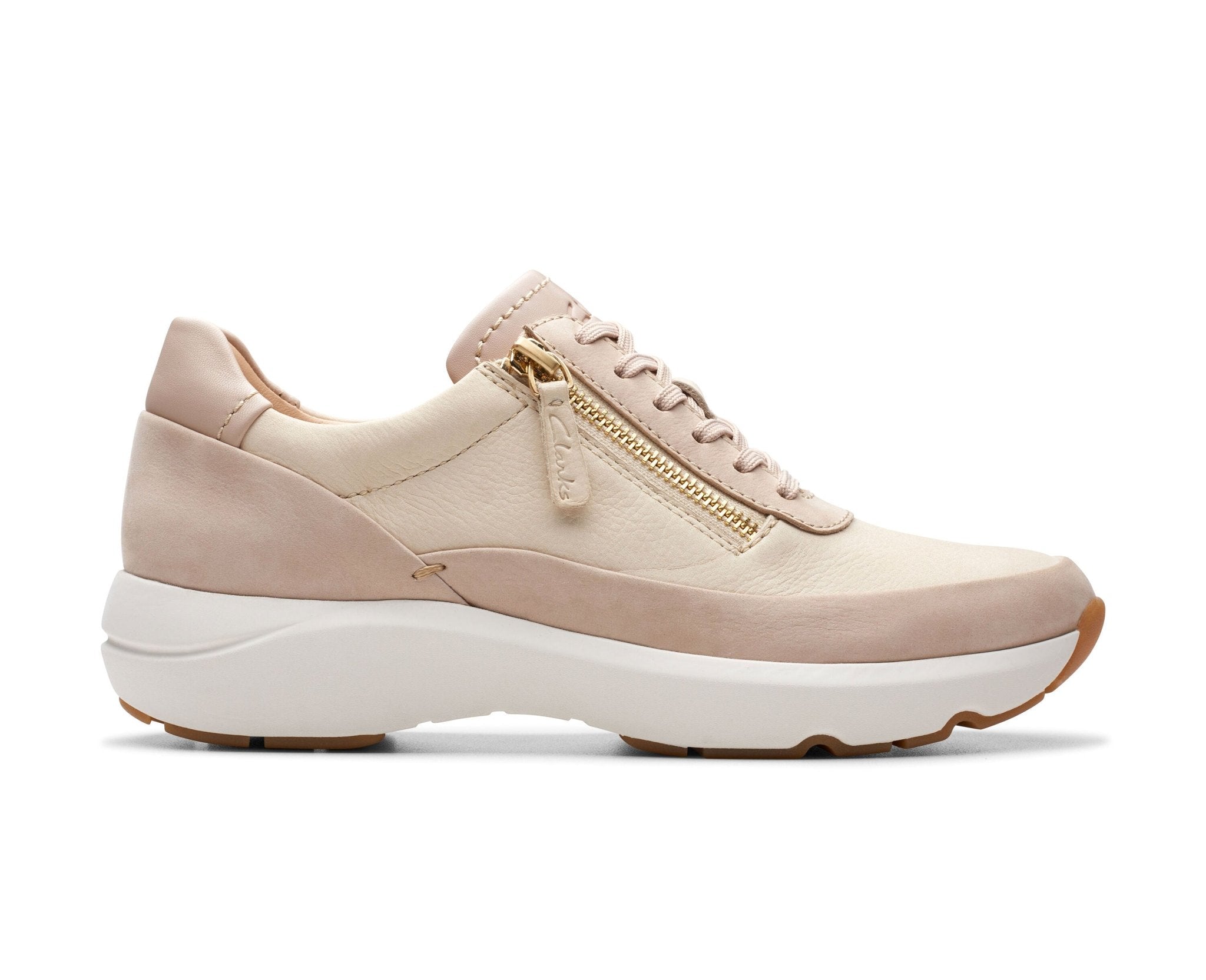 Sneakers donna 'Tivoli Zip' con lacci - zip - beige - ChaplinshoesScarpe da ginnastica da donna con lacci e zip 'Tivoli Zip' - beigeClarks