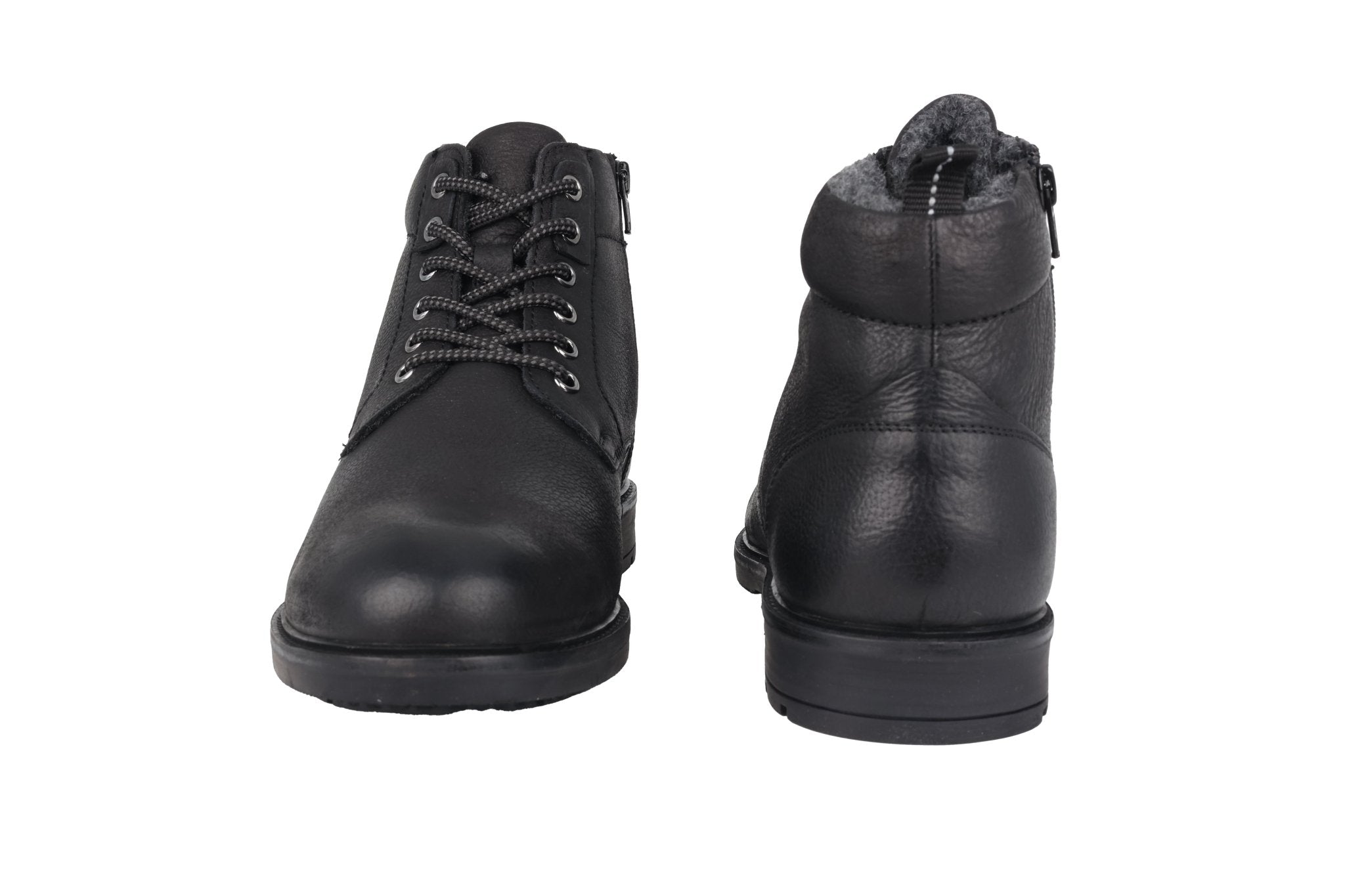 'Toledo' Bota con forro cálido y encaje ancho (H) para hombre - Cremallera - Negro - Chaplinshoes'Toledo' Bota con cremallera y encaje para hombre con forro cálido (H) - BlackAra