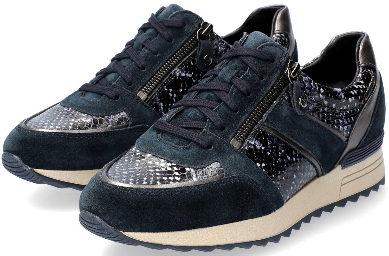 Zapatilla de mujer 'Toscana' con cordones y cremallera - Azul - ChaplinshoesZapatilla de mujer 'Toscana' con encaje y cremallera - AzulMephisto