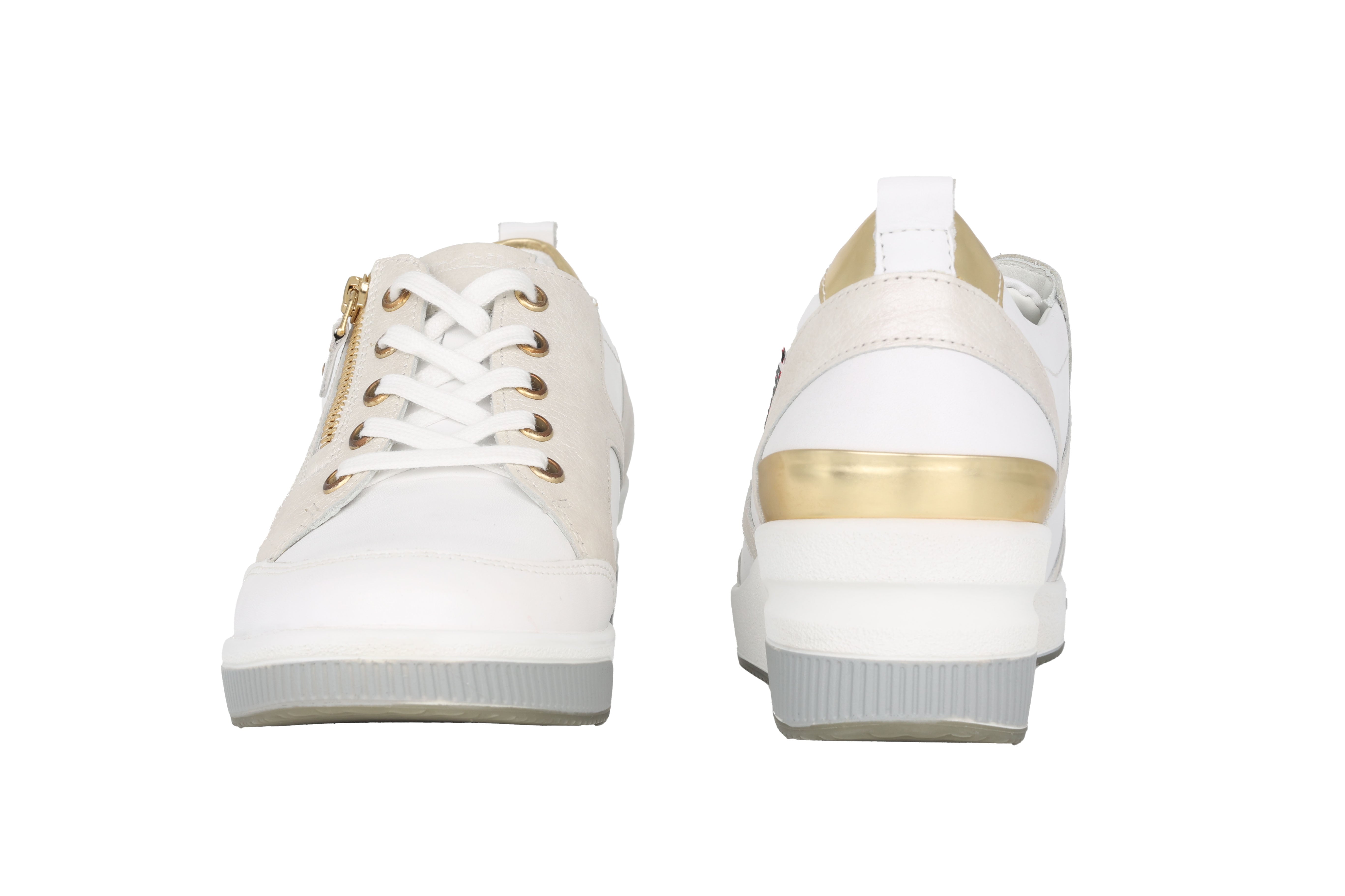 'TRUDIE' women's wide fit (H) lace-zip sneakers- White