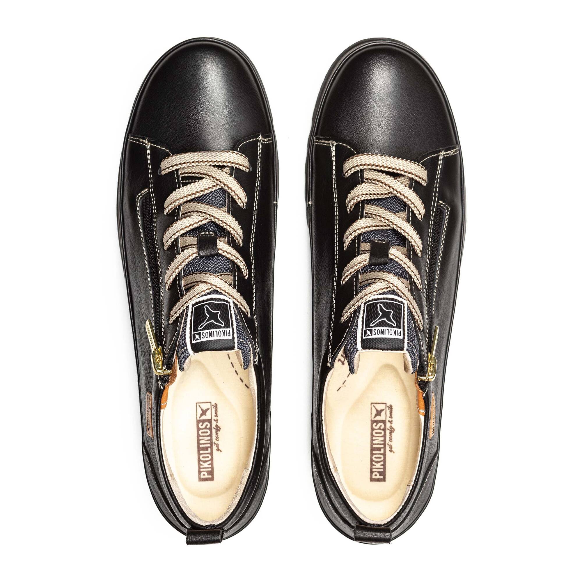Sneaker donna 'Vigo' con lacci e zip - Nero - ChaplinshoesSneaker da donna con lacci e zip 'Vigo' - NeroPikolinos