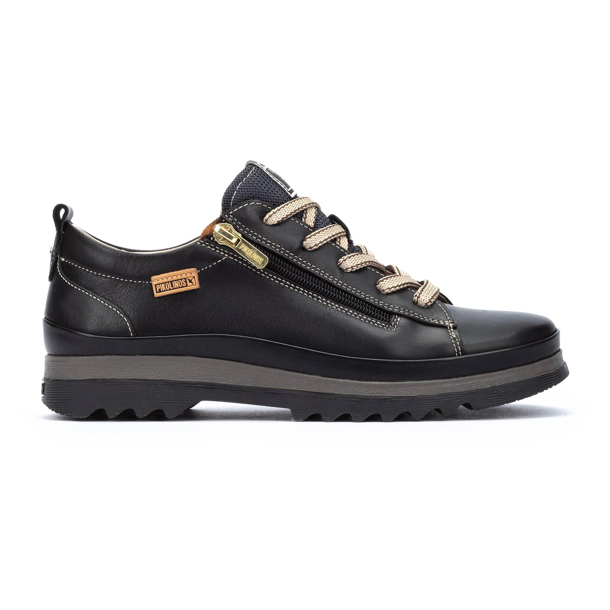 Sneaker donna 'Vigo' con lacci e zip - Nero - ChaplinshoesSneaker da donna con lacci e zip 'Vigo' - NeroPikolinos