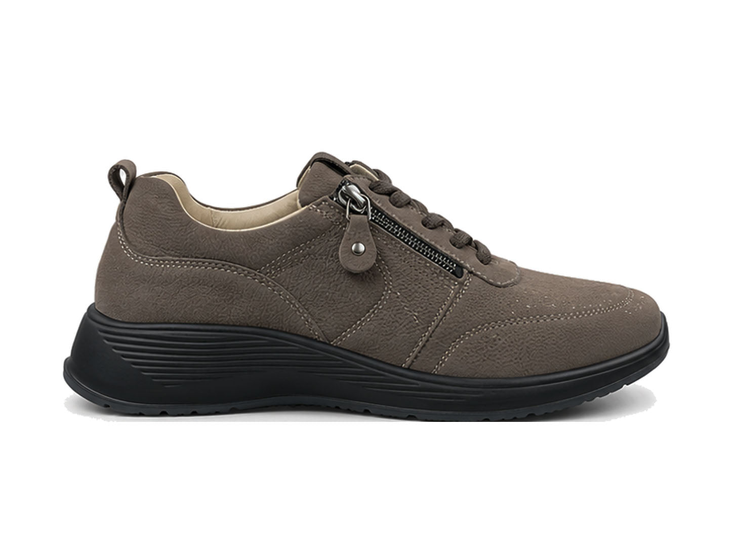 Sznurowane buty damskie 'Kalea' na bardzo szeroką stopę (K) - szare