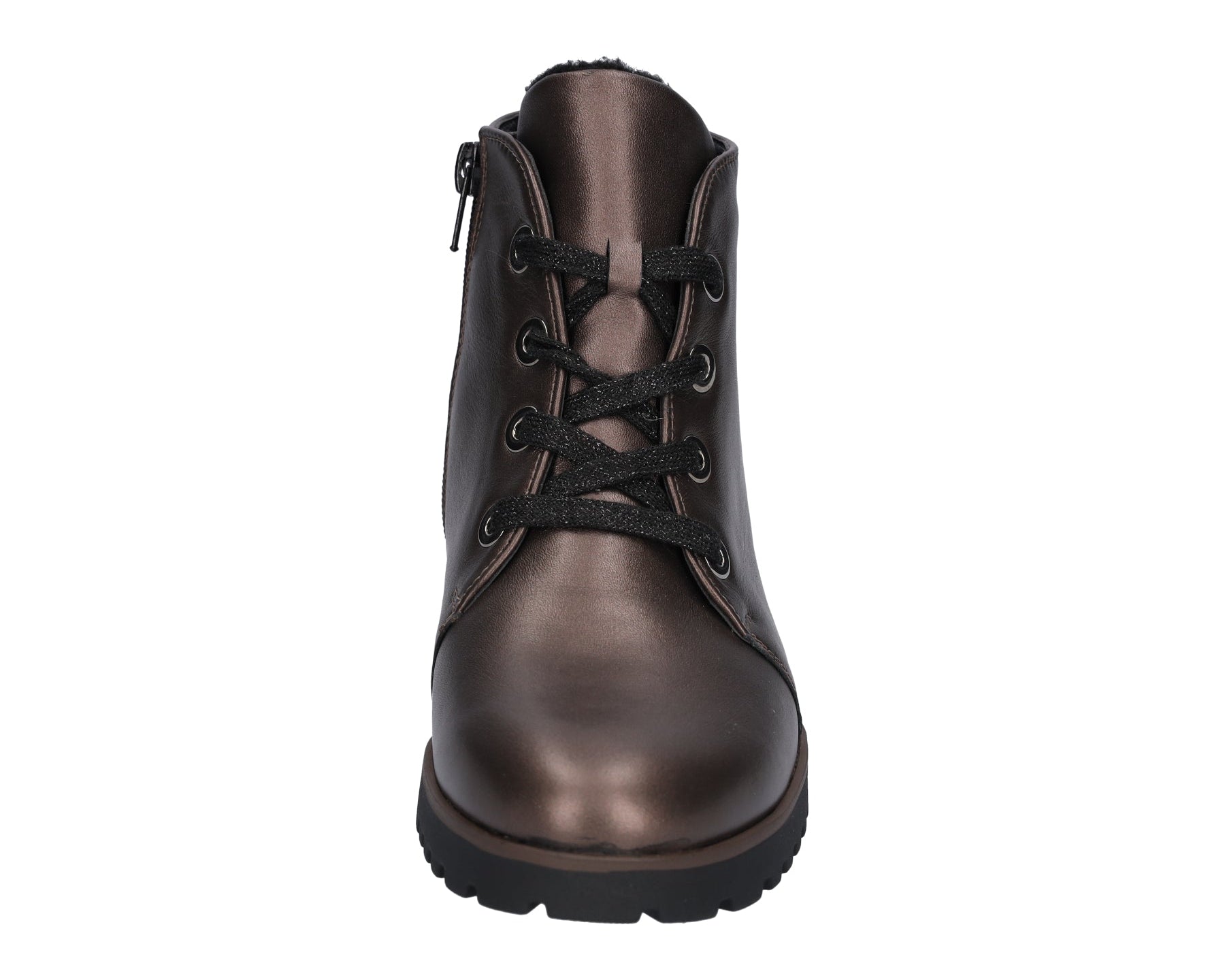 Bota feminina de corte largo (H) com zíper e renda 'H-Teresa' - verde