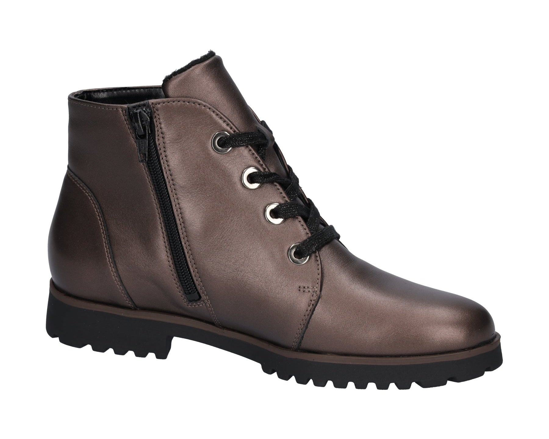 Bota feminina de corte largo (H) com zíper e renda 'H-Teresa' - verde