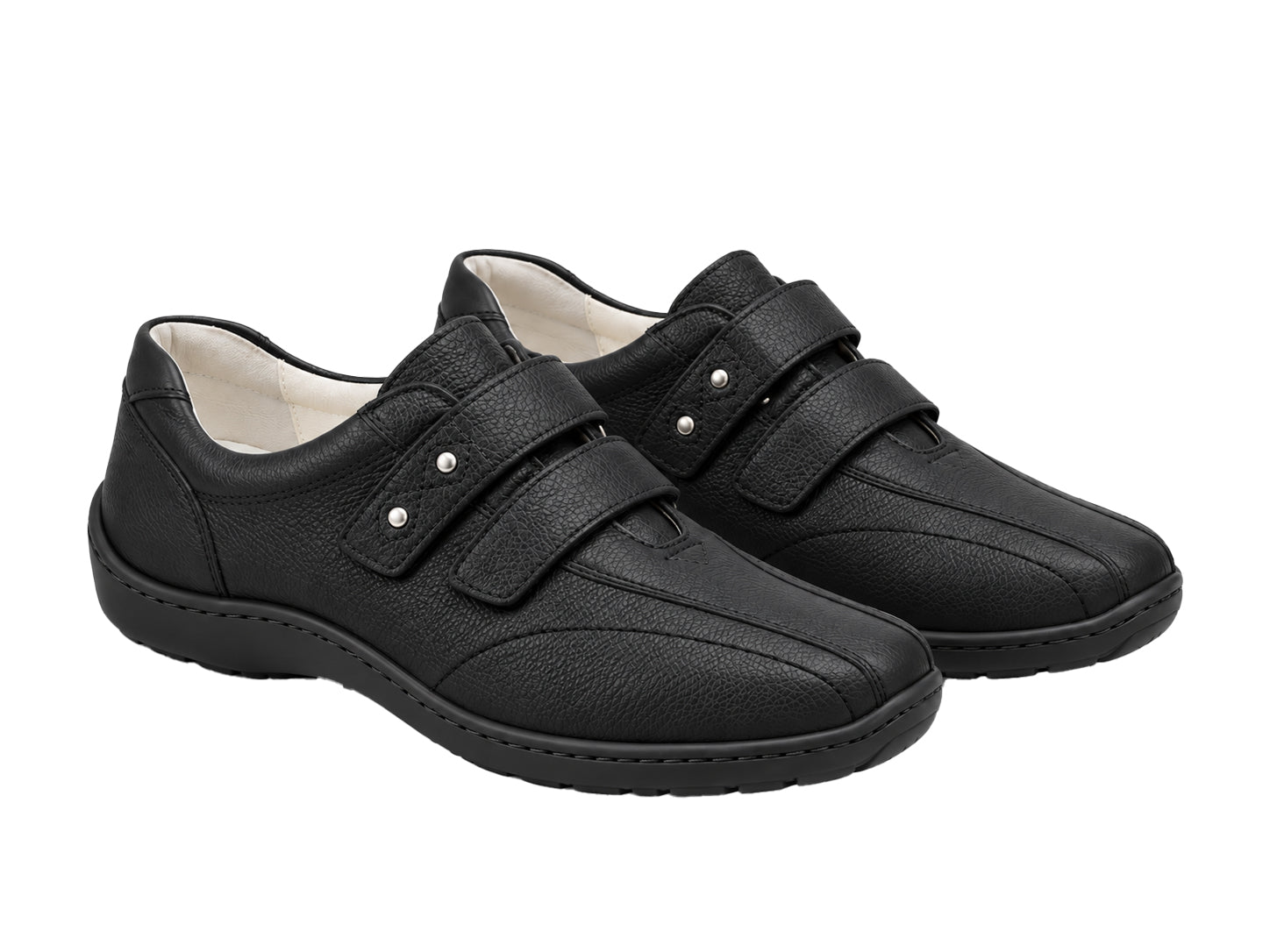Damenschuh „Henni“ mit weiter Passform (H) und Riemchen – Dunkelgrau