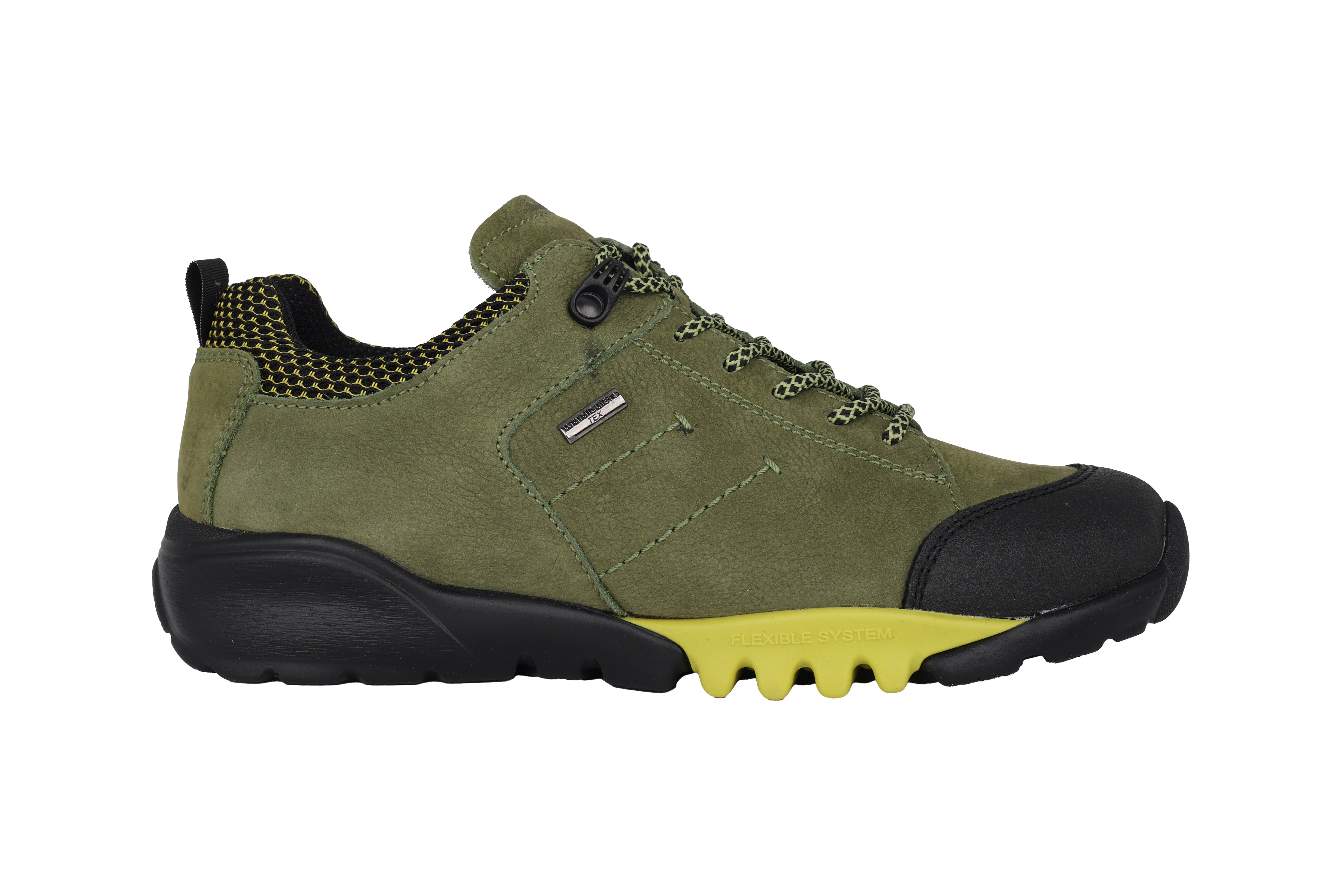 'H-Amiata' women's wide fit (H) waterproof walking sneaker - green