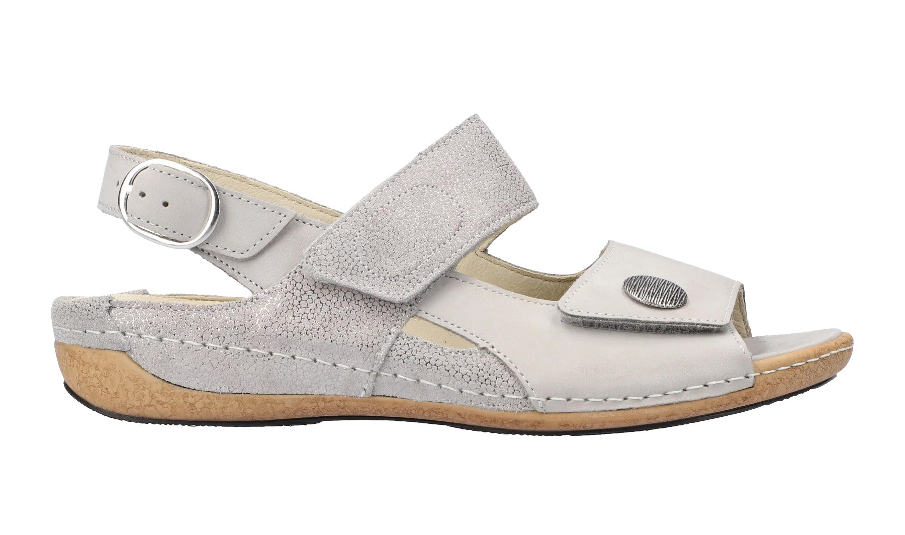 'Heliett' sandal med bred pasform (H) til kvinder - grå