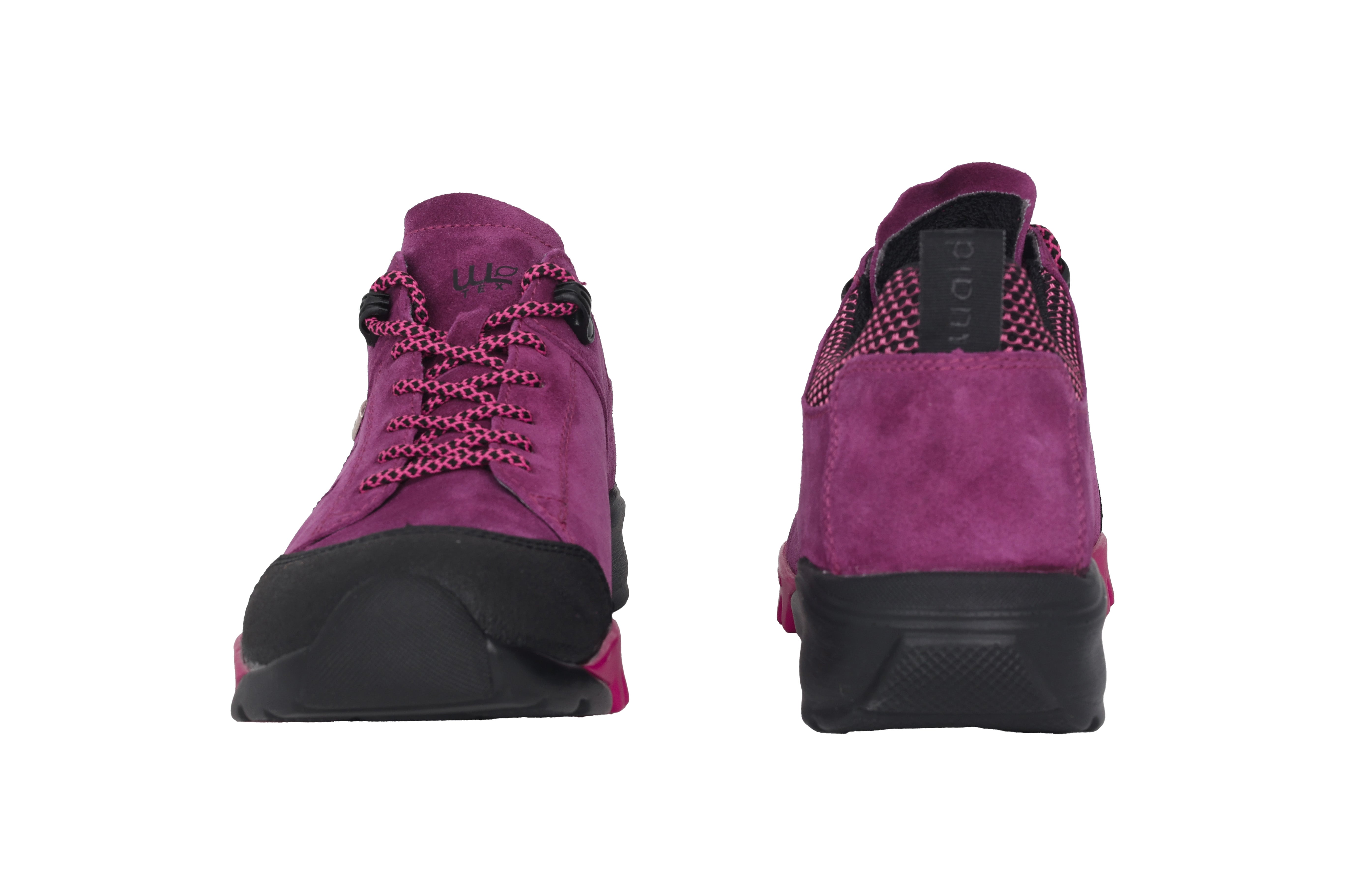 'H-Amiata' women's wide fit (H) waterproof outdoor shoes - Purple