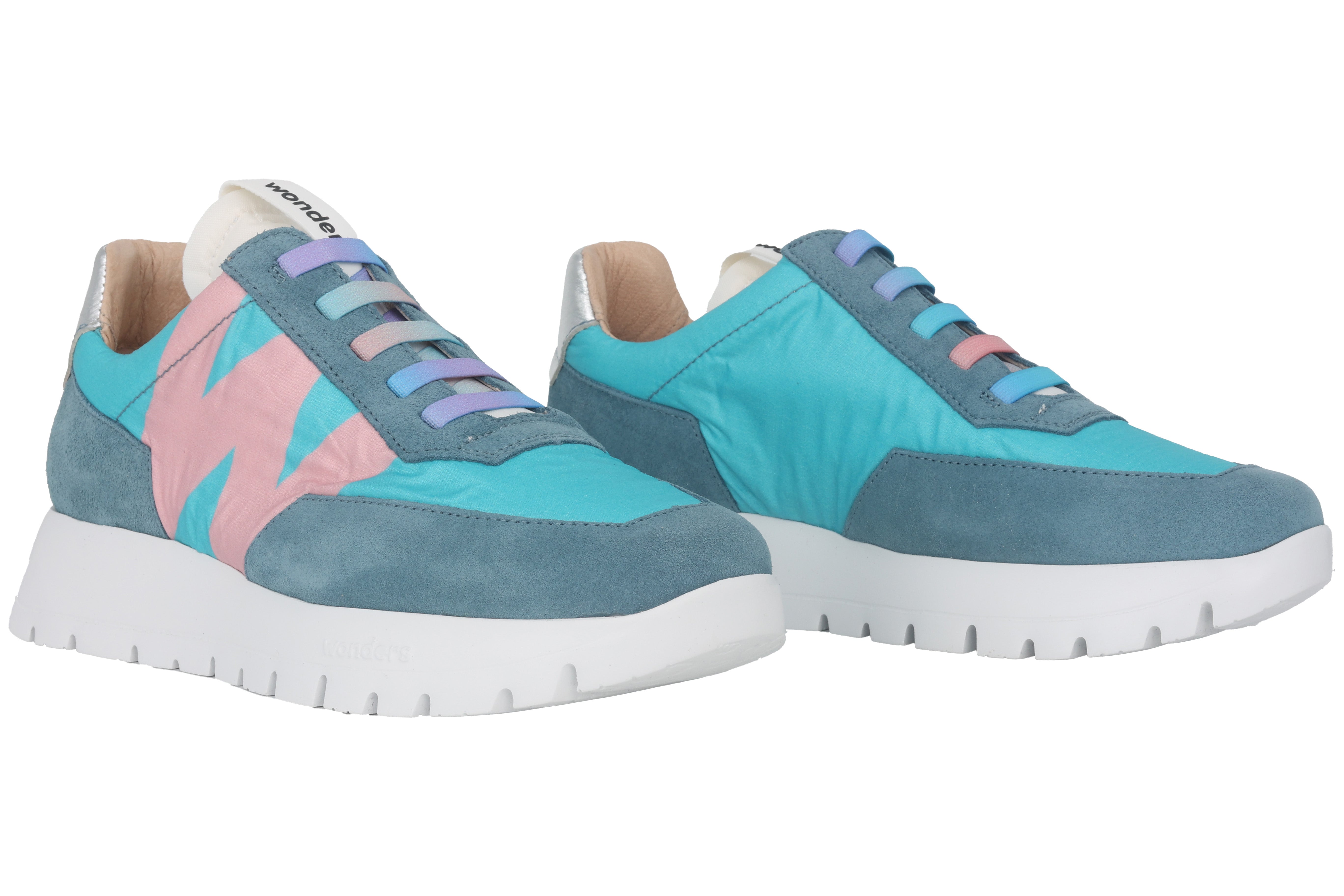 Zapatilla deportiva con cordones para mujer 'Odisei' - mezcla azul