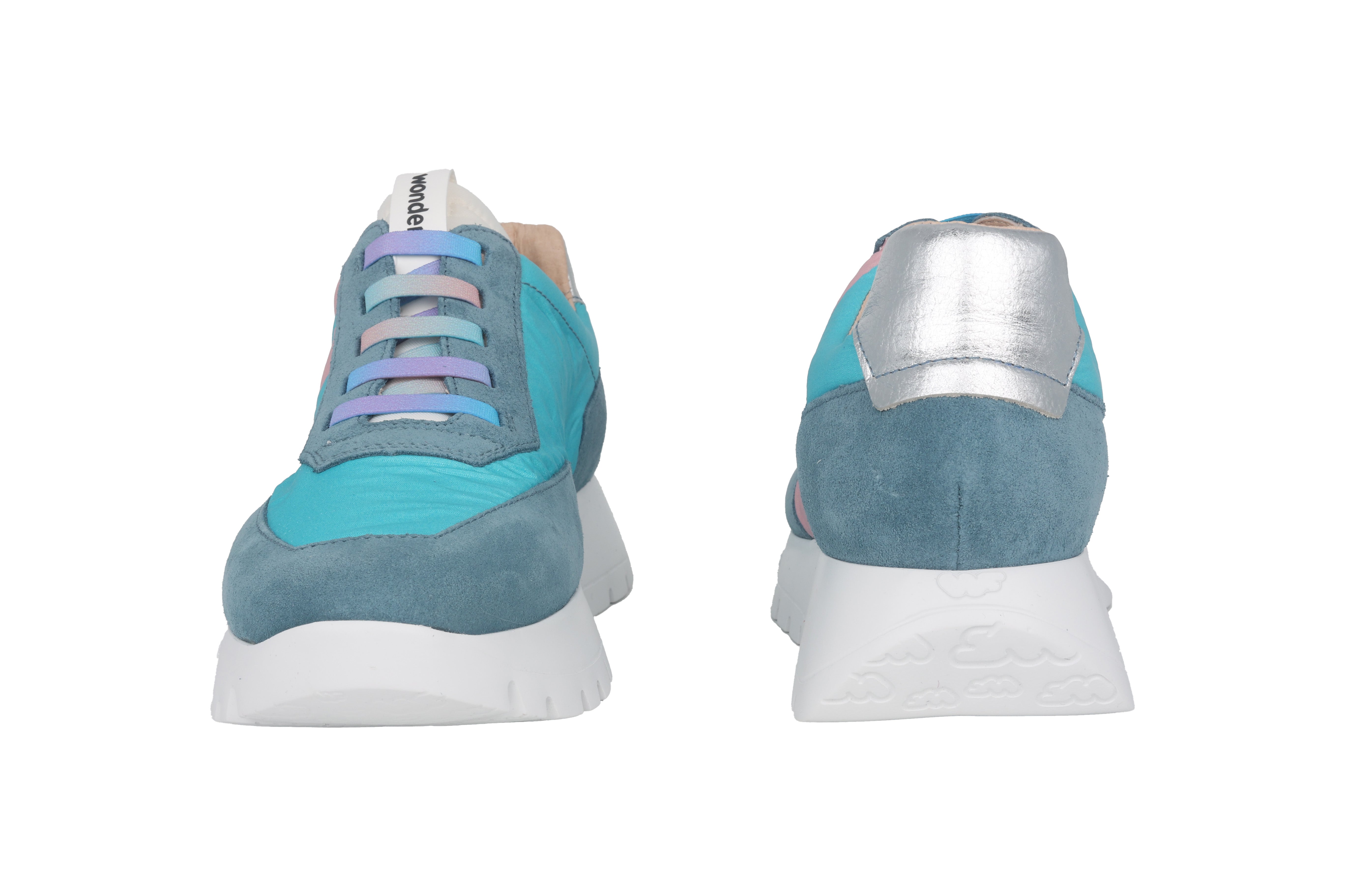 Zapatilla deportiva con cordones para mujer 'Odisei' - mezcla azul