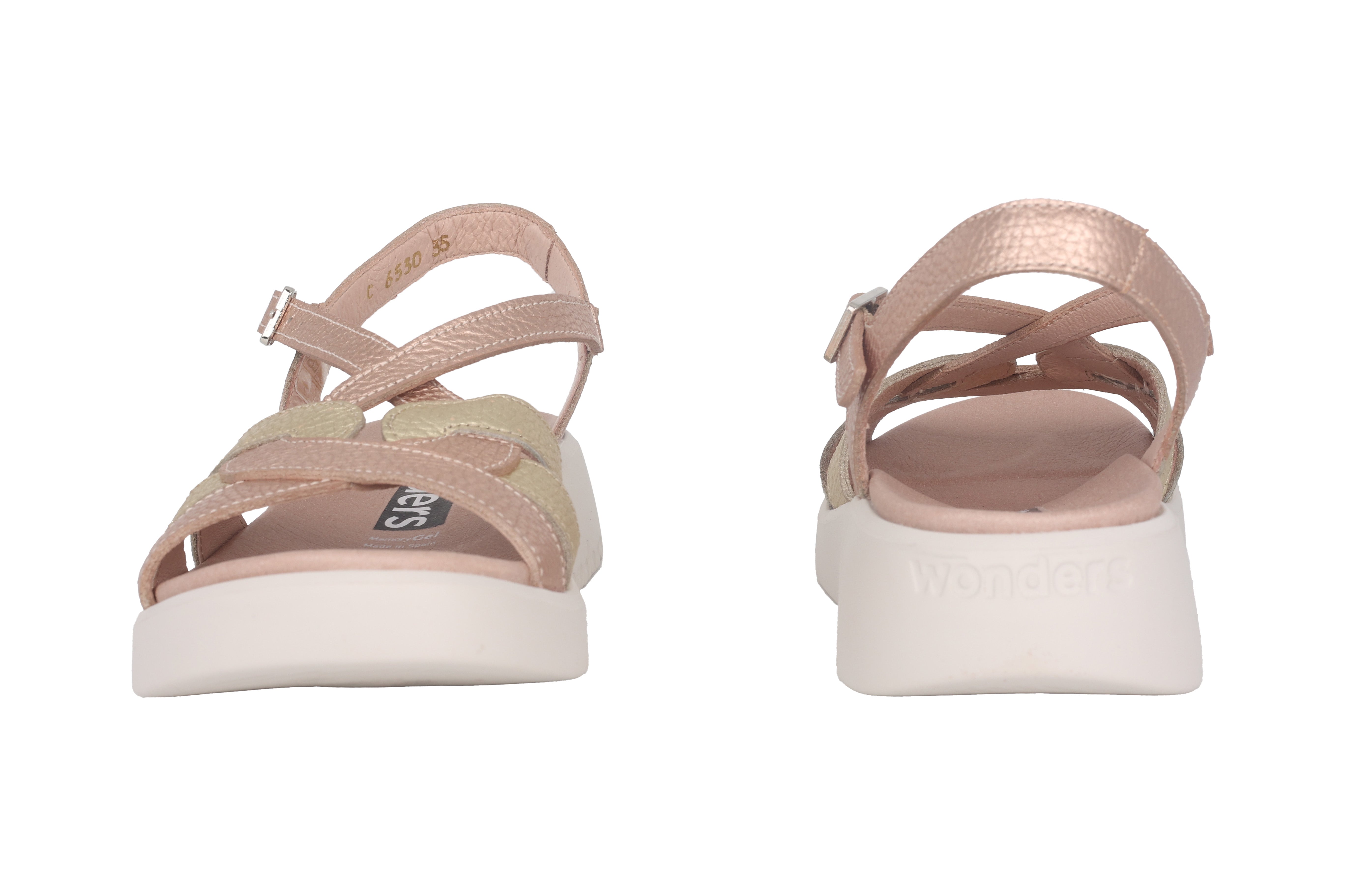 Sandalia mujer 'Paterna' rosa metalizado