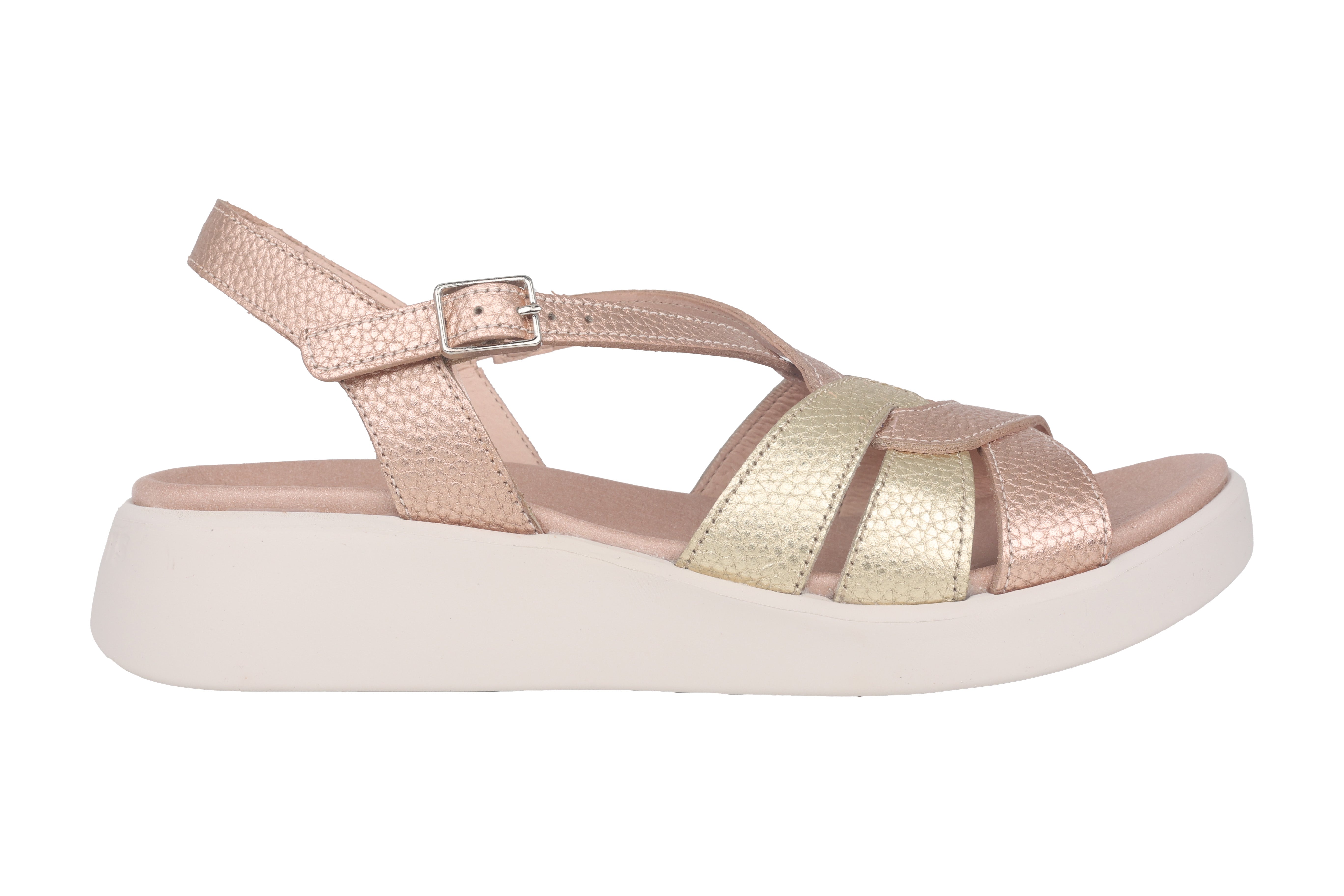 Sandalia mujer 'Paterna' rosa metalizado